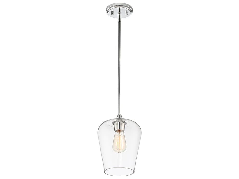 Savoy House Octave 1-Light Polished Chrome Glass Bell Mini Pendant