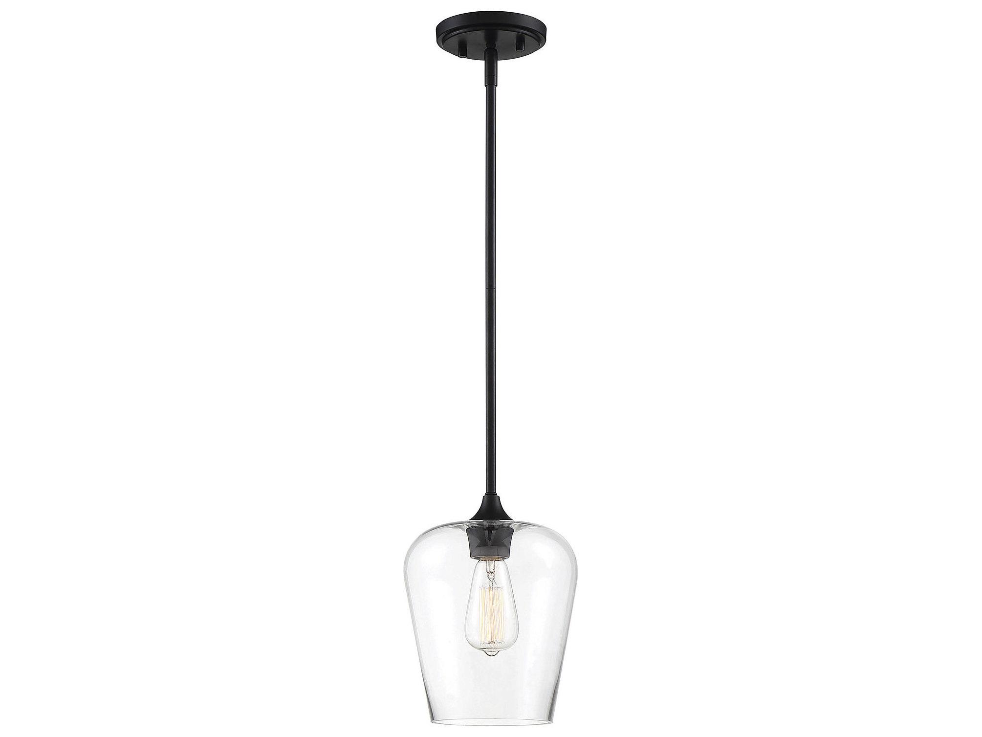 Savoy House Octave 1-Light Black Glass Bell Mini Pendant