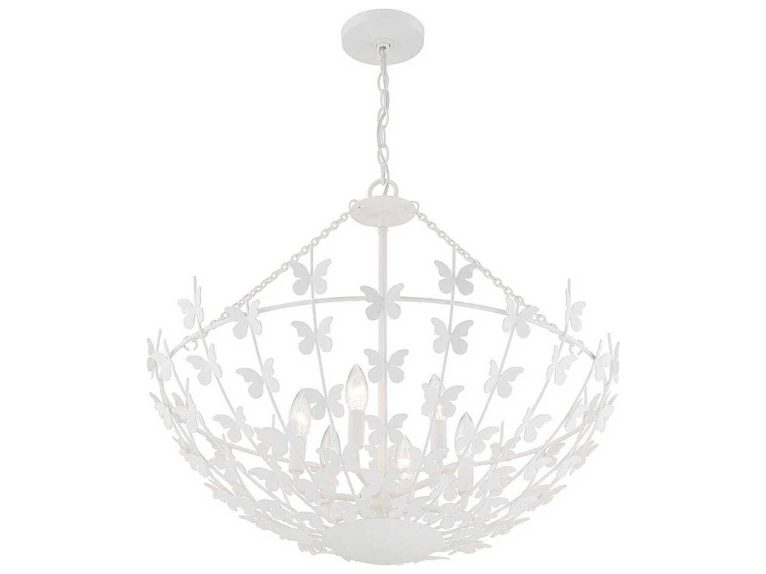 Savoy House Birch 6-Light Bisque White Bowl Pendant