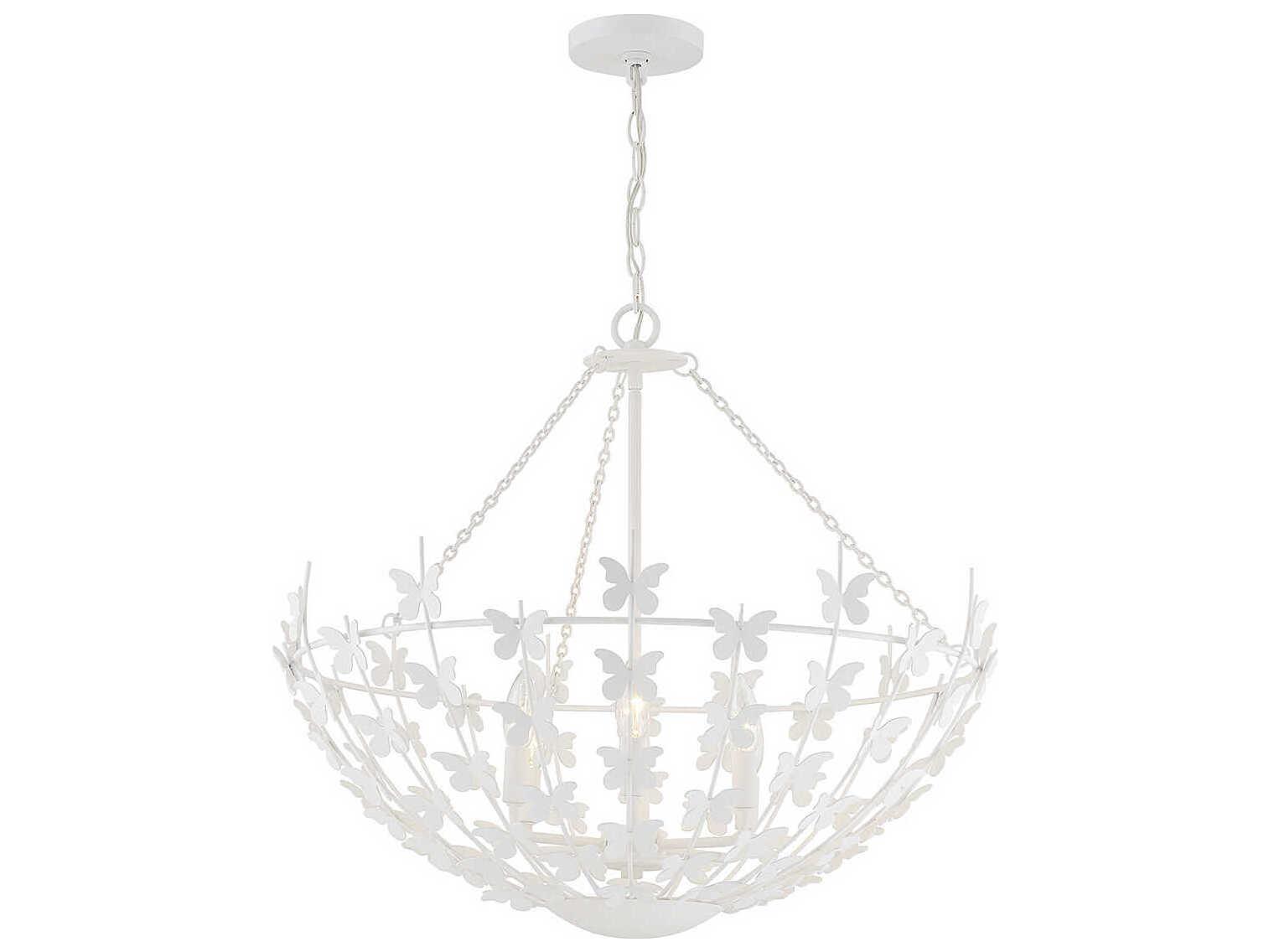 Savoy House Birch 6-Light Bisque White Bowl Pendant