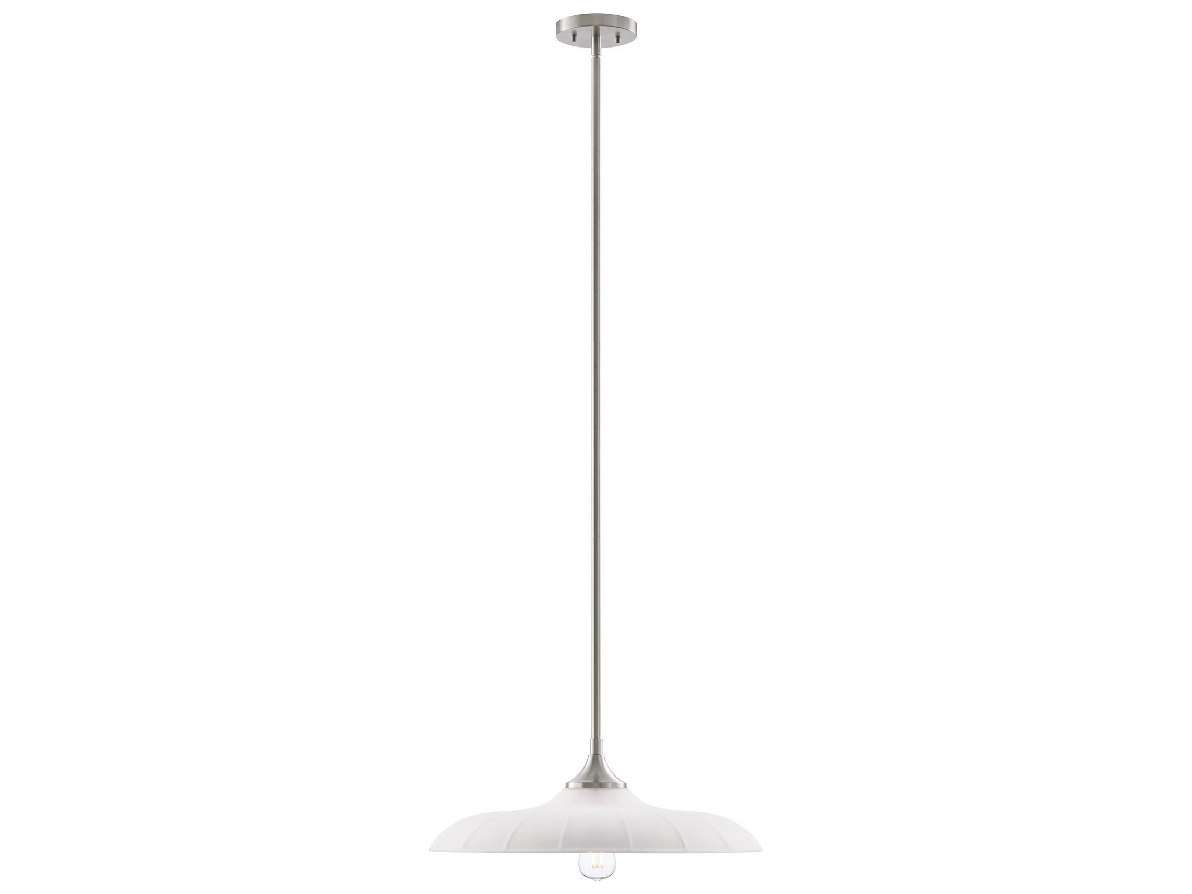 Savoy House Hadley 1-Light Satin Nickel Dome Pendant