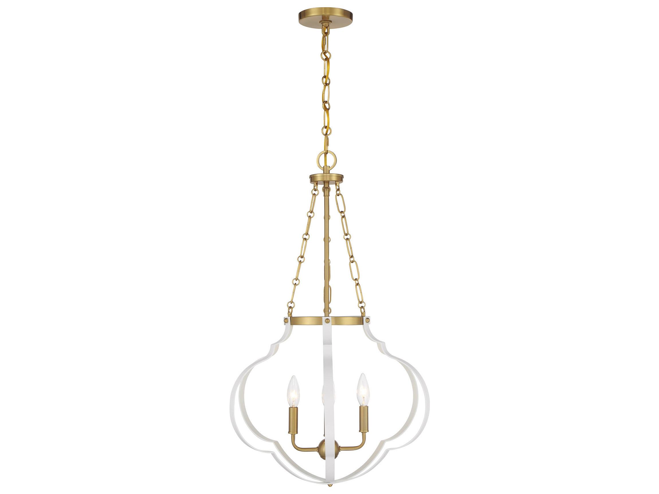 Savoy House Mercer 4-Light White Warm Brass Pendant