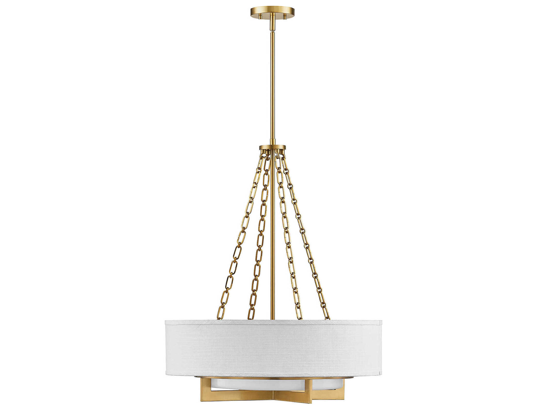 Savoy House Brentwood 4-Light Warm Brass Drum Pendant