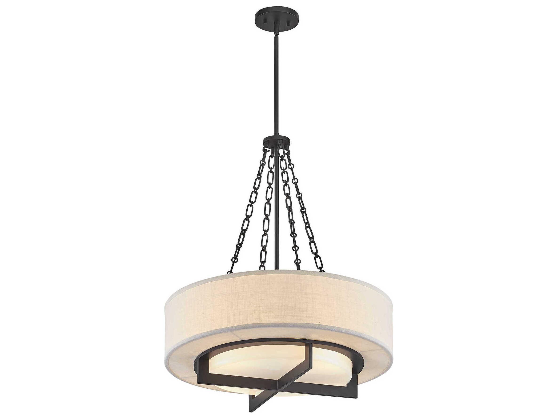 Savoy House Brentwood 4-Light Matte Black Drum Pendant