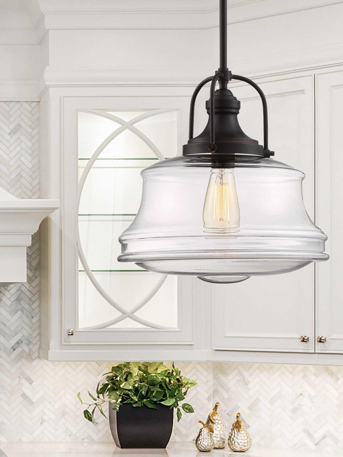 Savoy House Garvey 1-Light English Bronze Glass Pendant