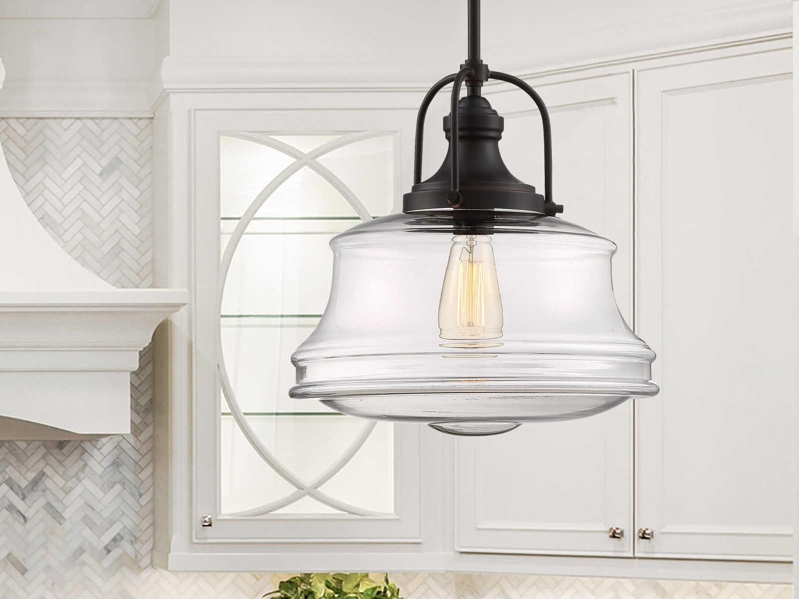 Savoy House Garvey 1-Light English Bronze Glass Pendant