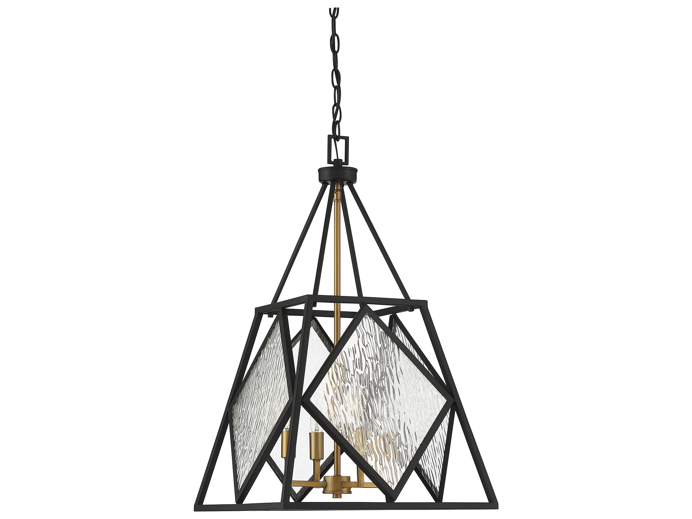 Savoy House Capella 4-Light English Bronze Warm Brass Glass Chandelier