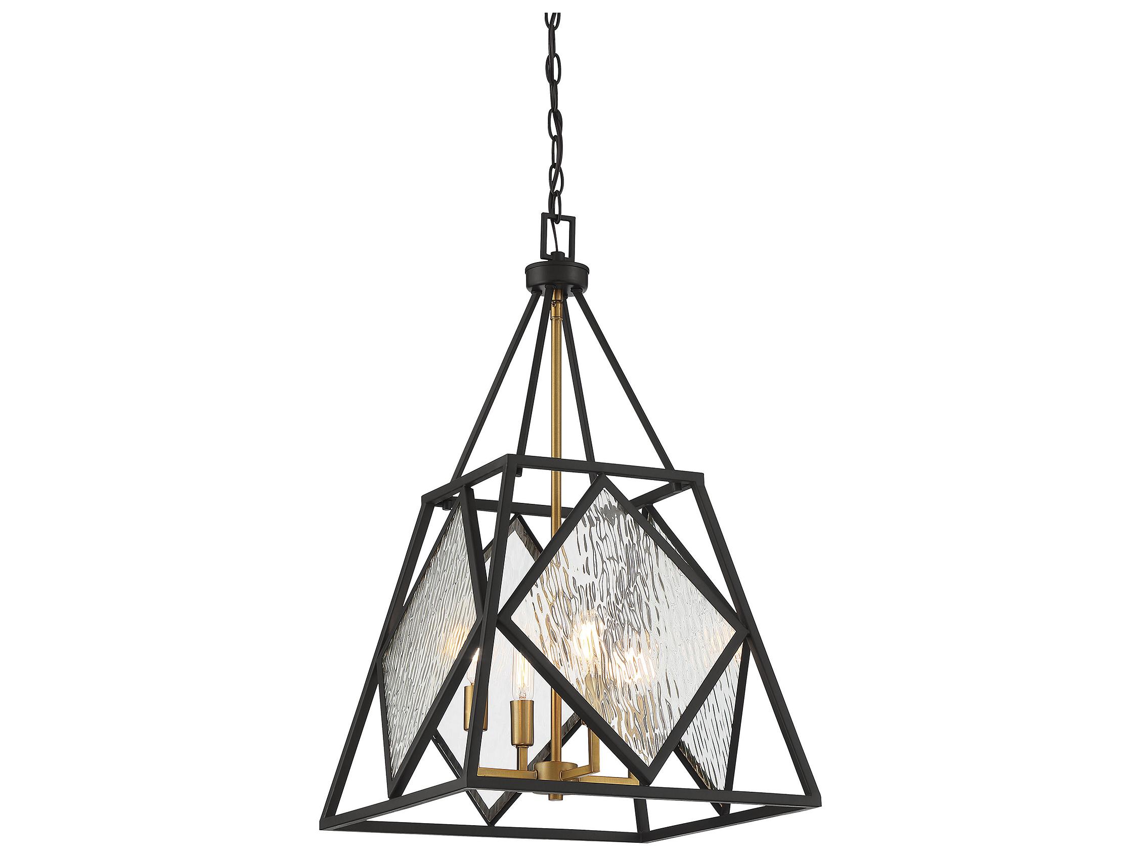 Savoy House Capella 4-Light English Bronze Warm Brass Glass Chandelier