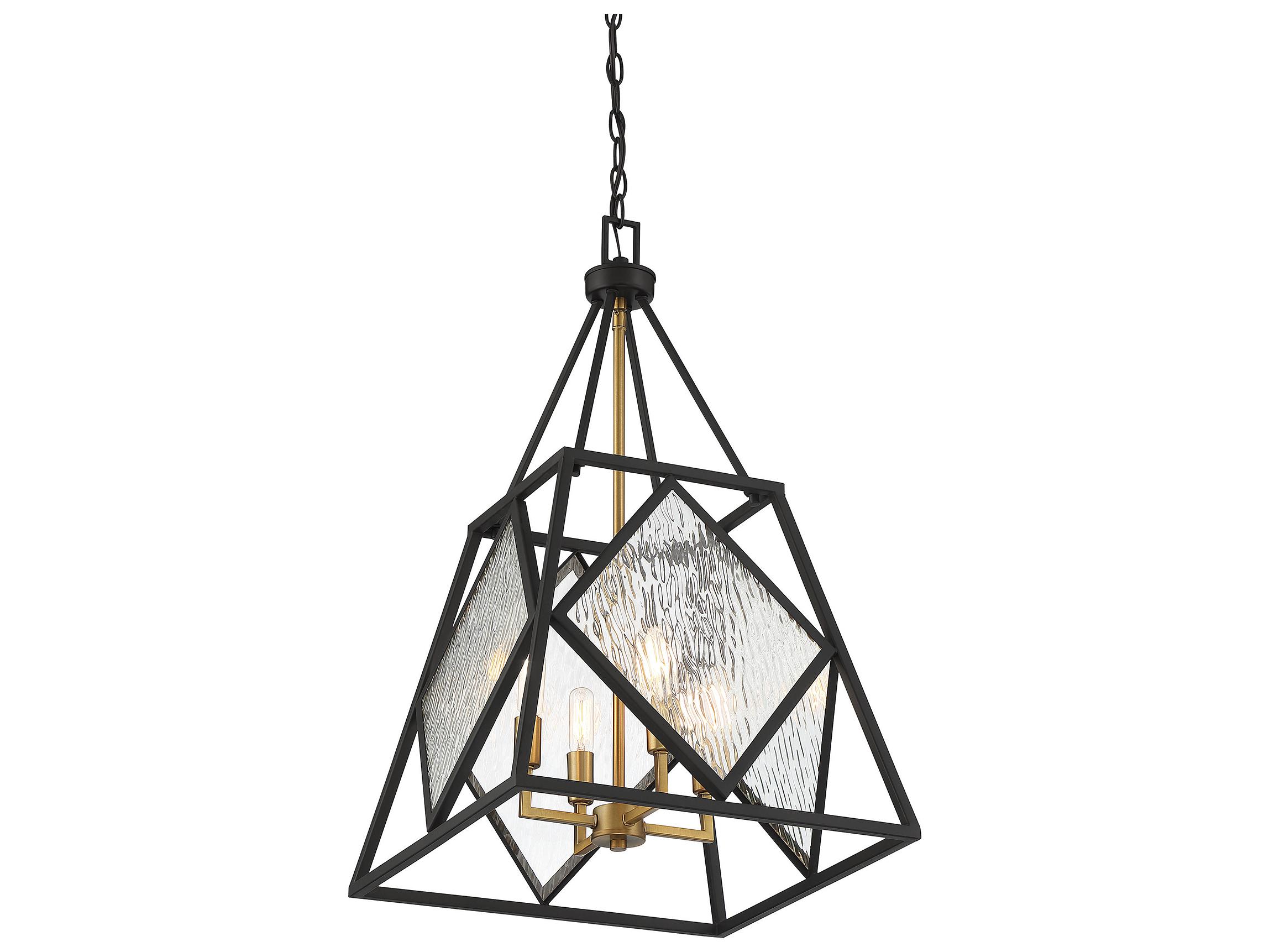 Savoy House Capella 4-Light English Bronze Warm Brass Glass Chandelier