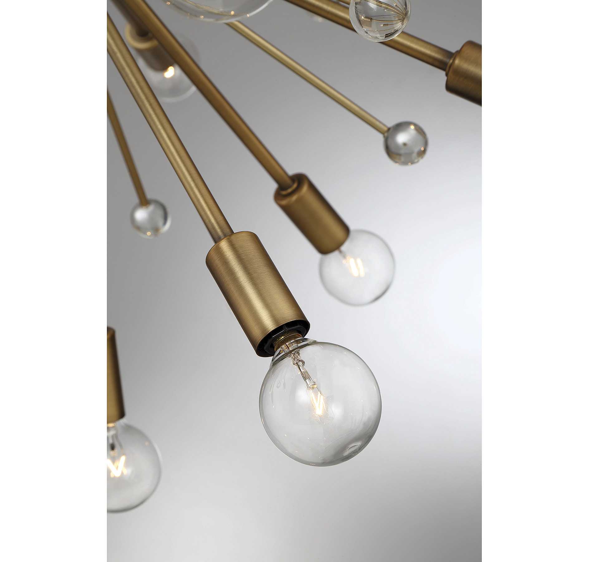 Savoy House Galea 24-Light Warm Brass Crystal Sputnik Pendant