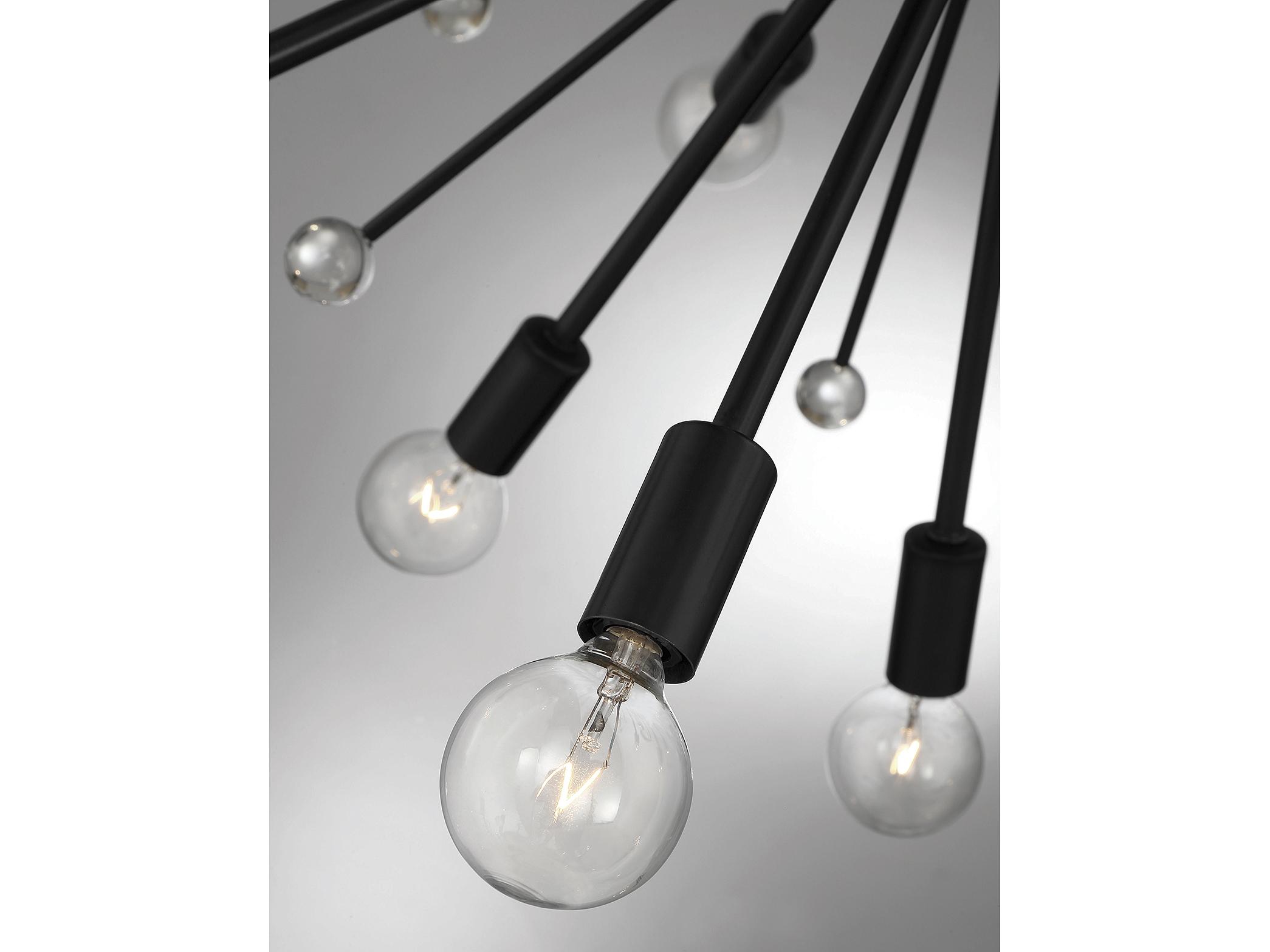 Savoy House Galea 24-Light Matte Black Crystal Sputnik Pendant