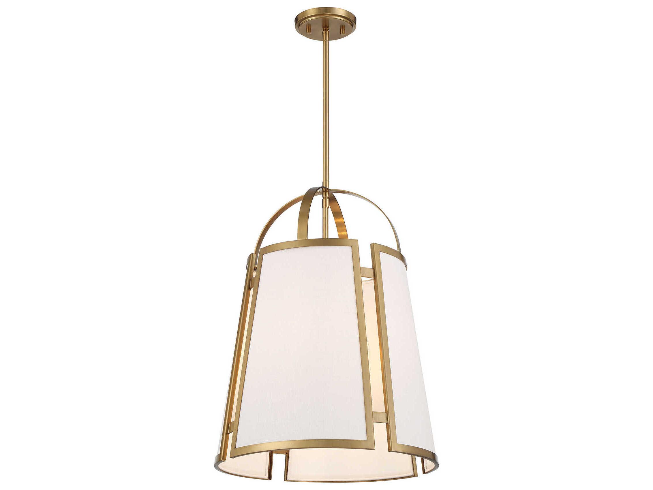 Savoy House Chartwell 4-Light Warm Brass Drum Pendant