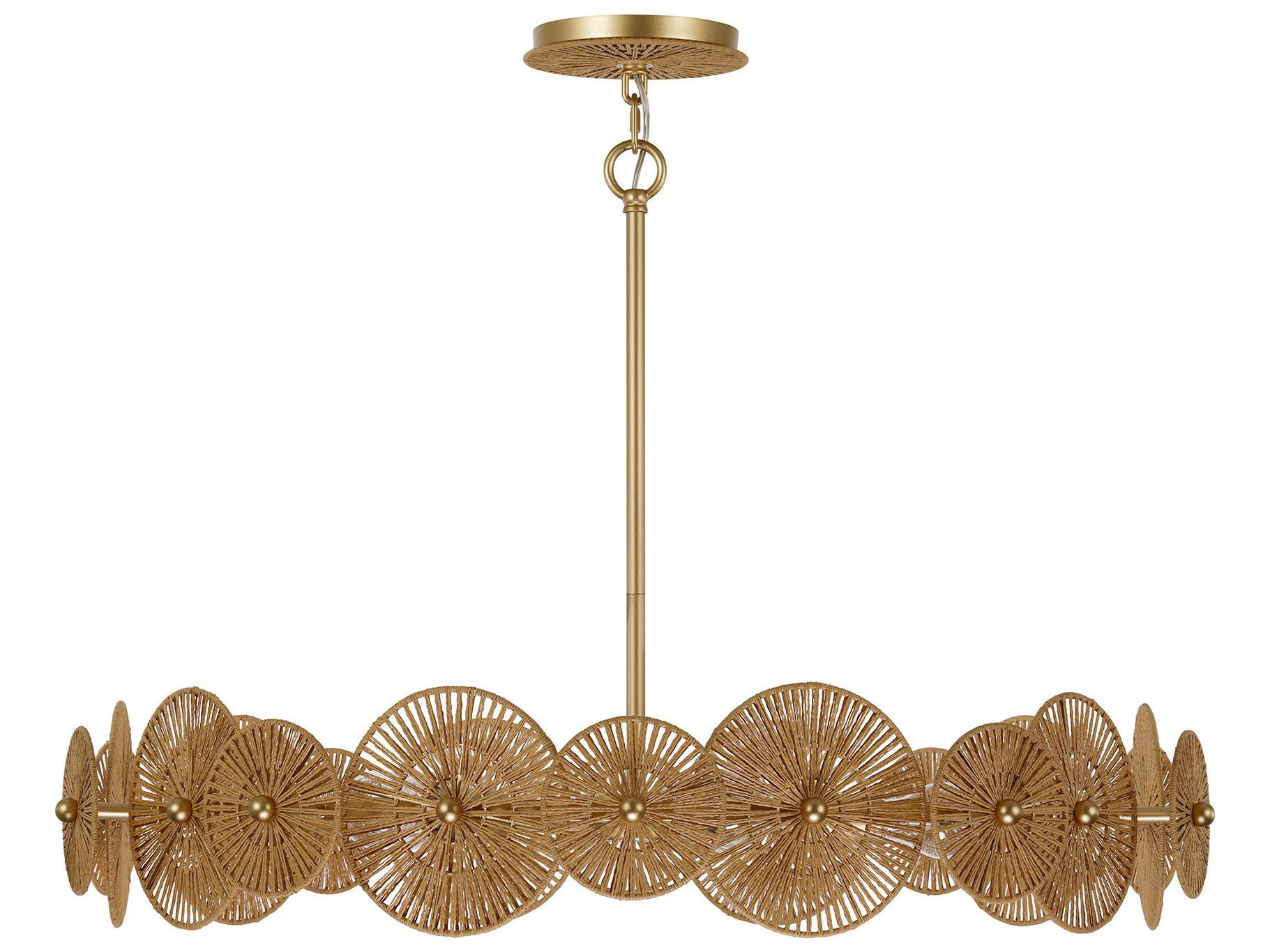 Savoy House Abbott 5-Light Distressed Gold Pendant