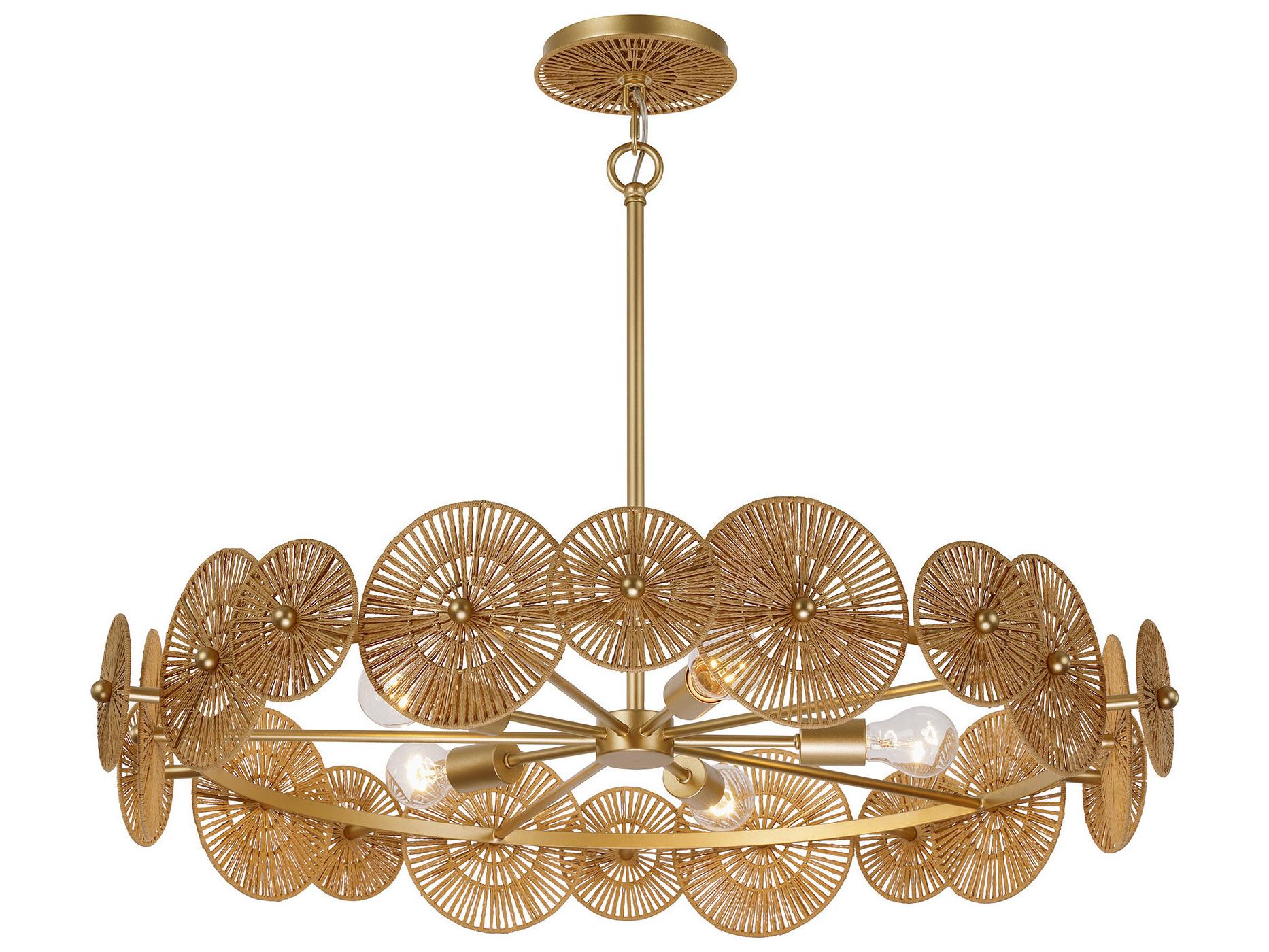 Savoy House Abbott 5-Light Distressed Gold Pendant