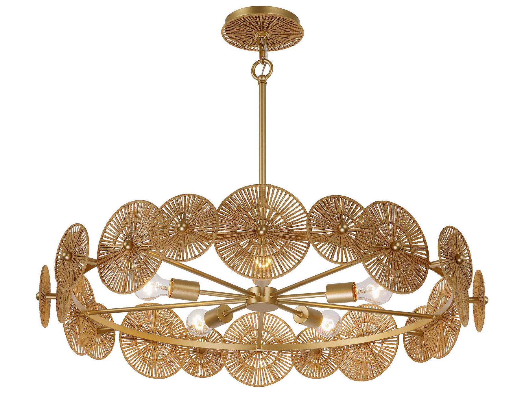 Savoy House Abbott 5-Light Distressed Gold Pendant