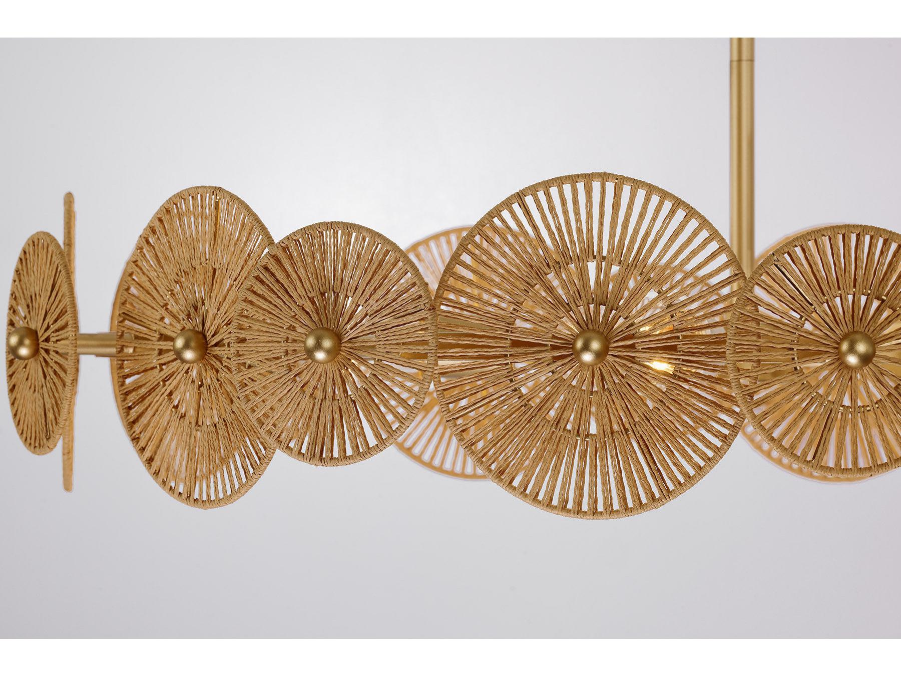 Savoy House Abbott 5-Light Distressed Gold Pendant