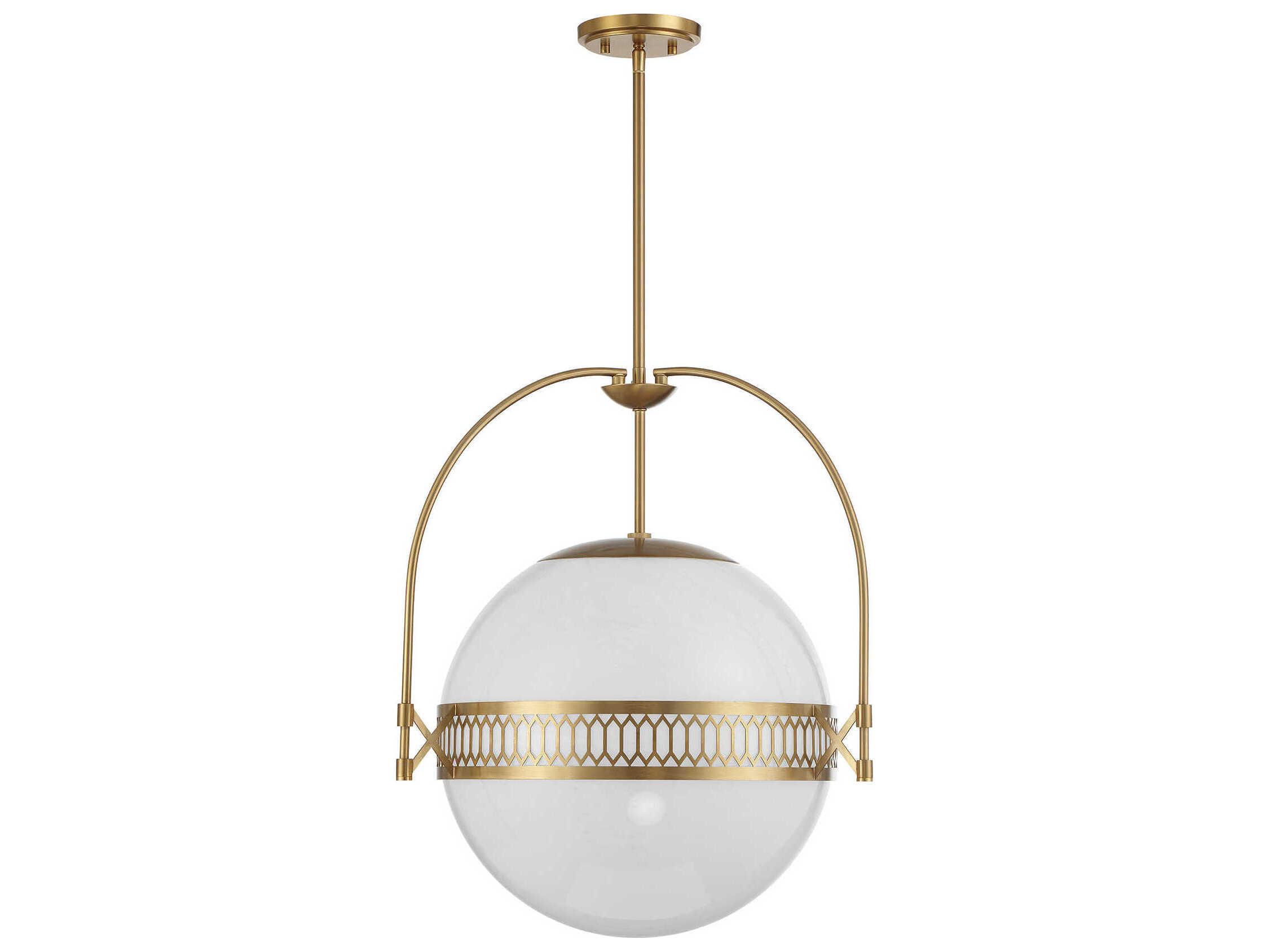 Savoy House Thornhill 3-Light Warm Brass Globe Pendant