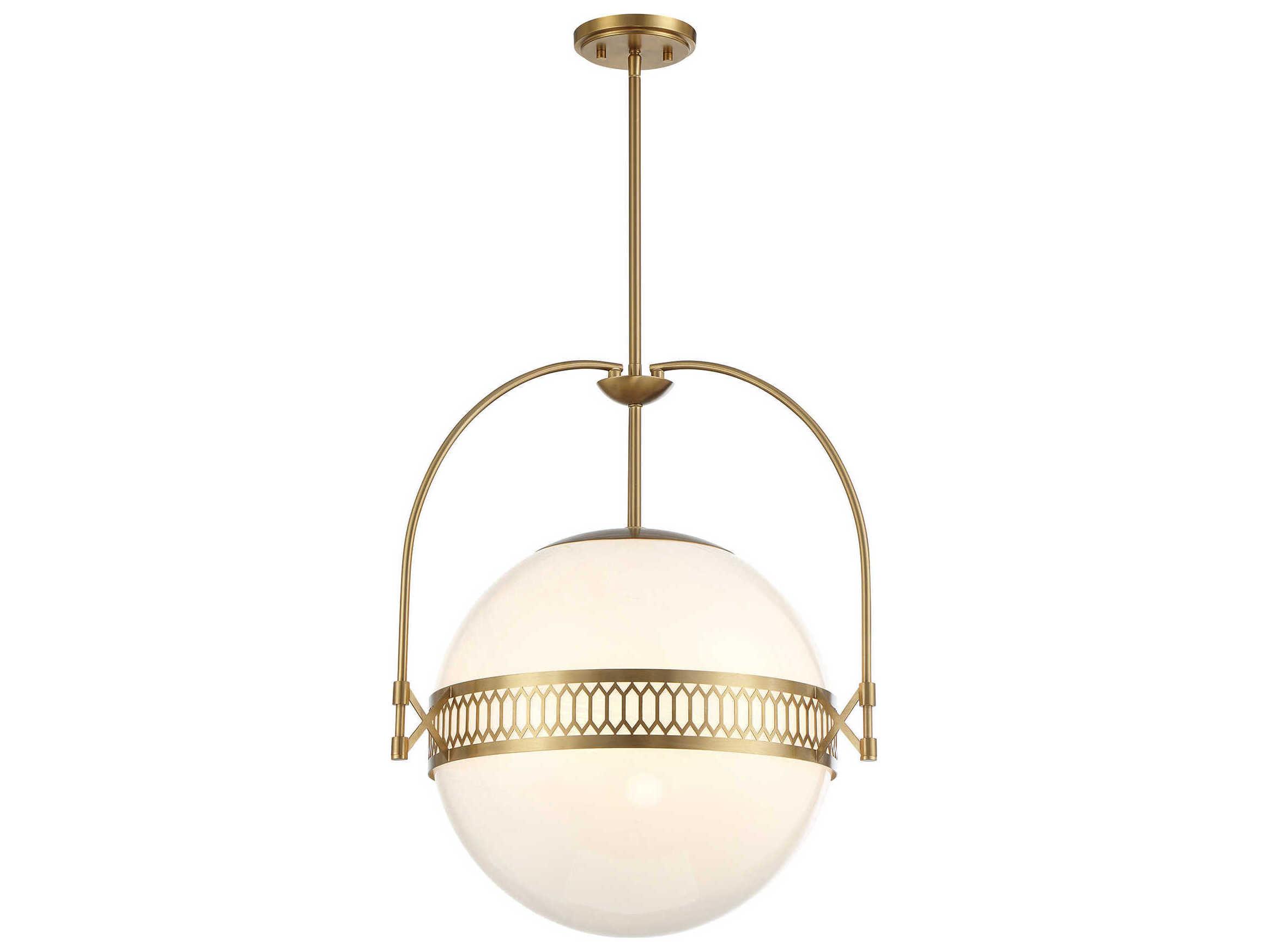 Savoy House Thornhill 3-Light Warm Brass Globe Pendant