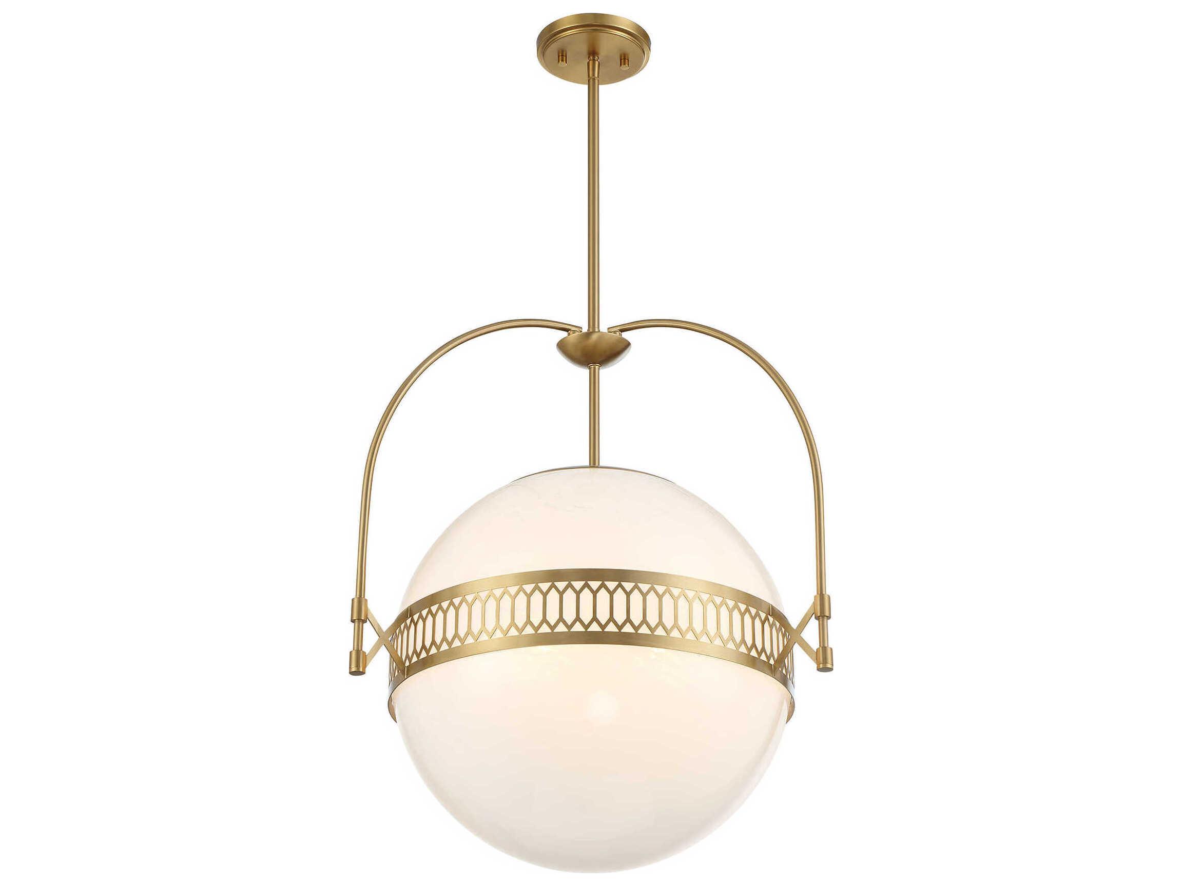 Savoy House Thornhill 3-Light Warm Brass Globe Pendant