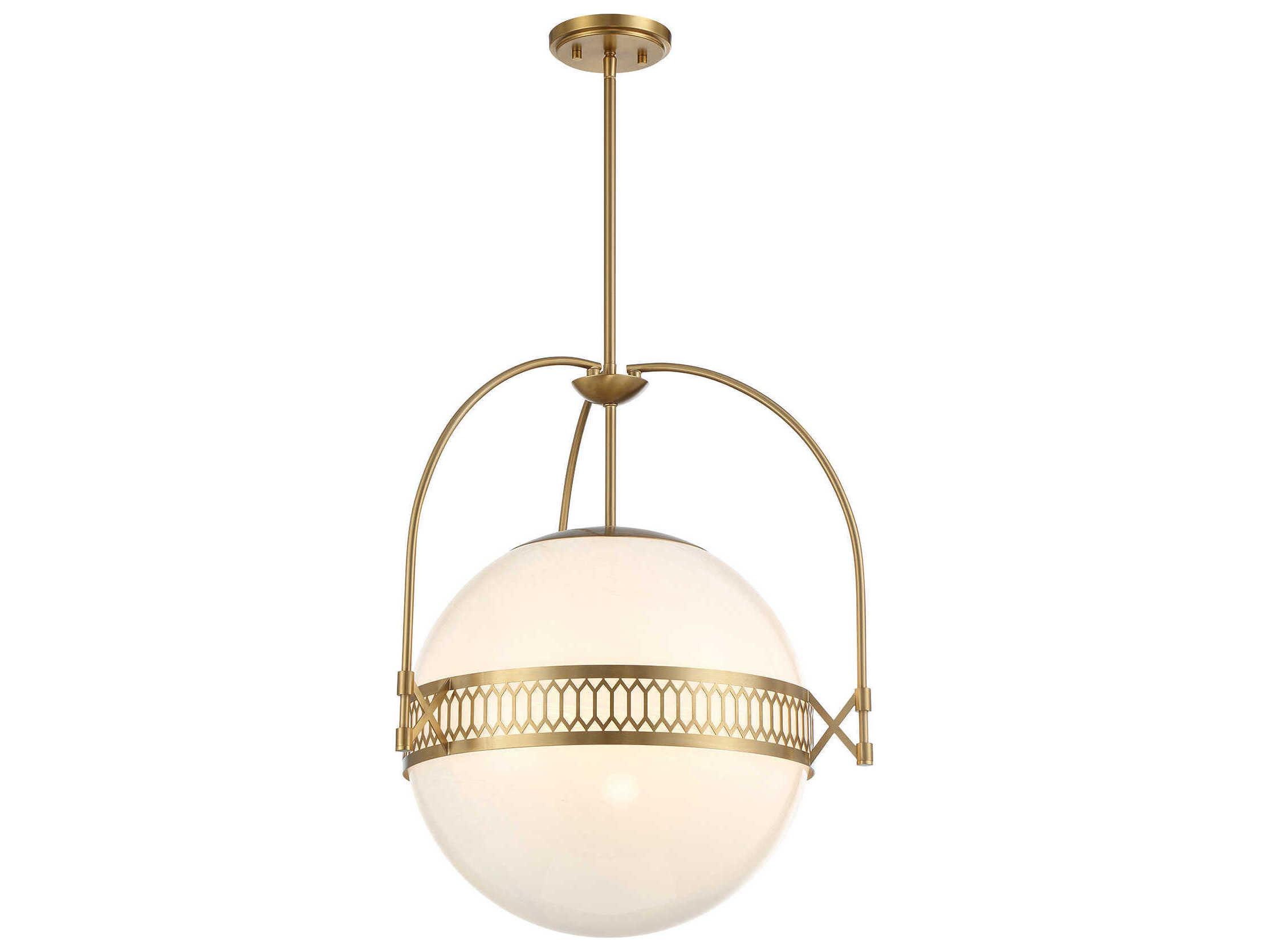 Savoy House Thornhill 3-Light Warm Brass Globe Pendant