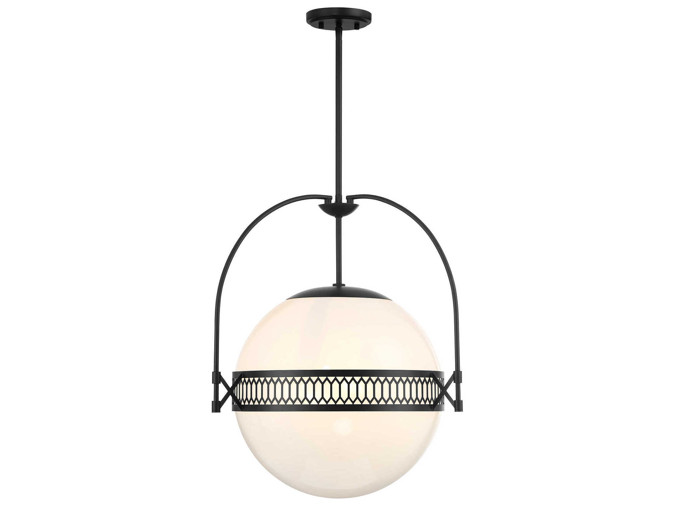 Savoy House Thornhill 3-Light Matte Black Globe Pendant