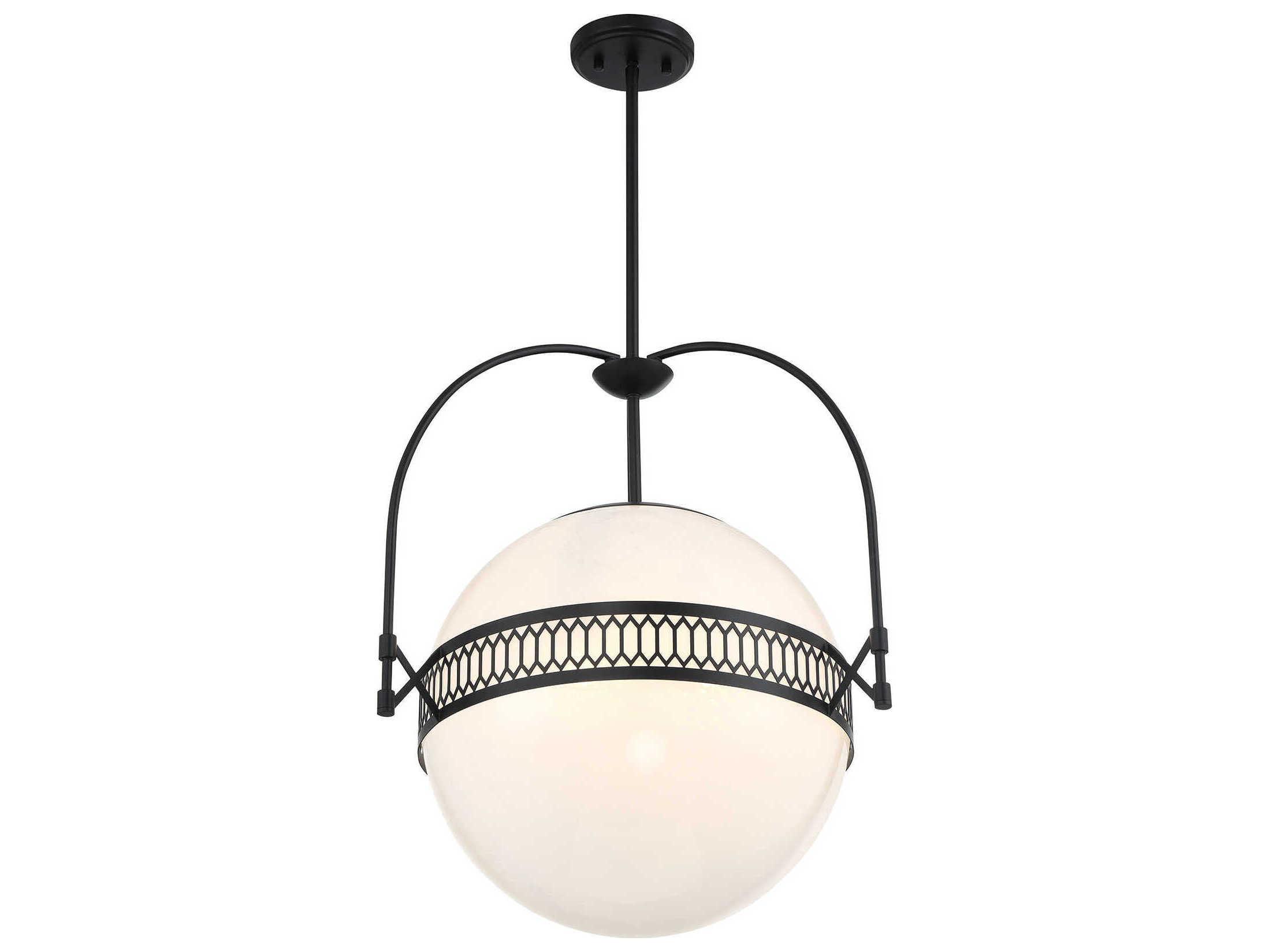 Savoy House Thornhill 3-Light Matte Black Globe Pendant