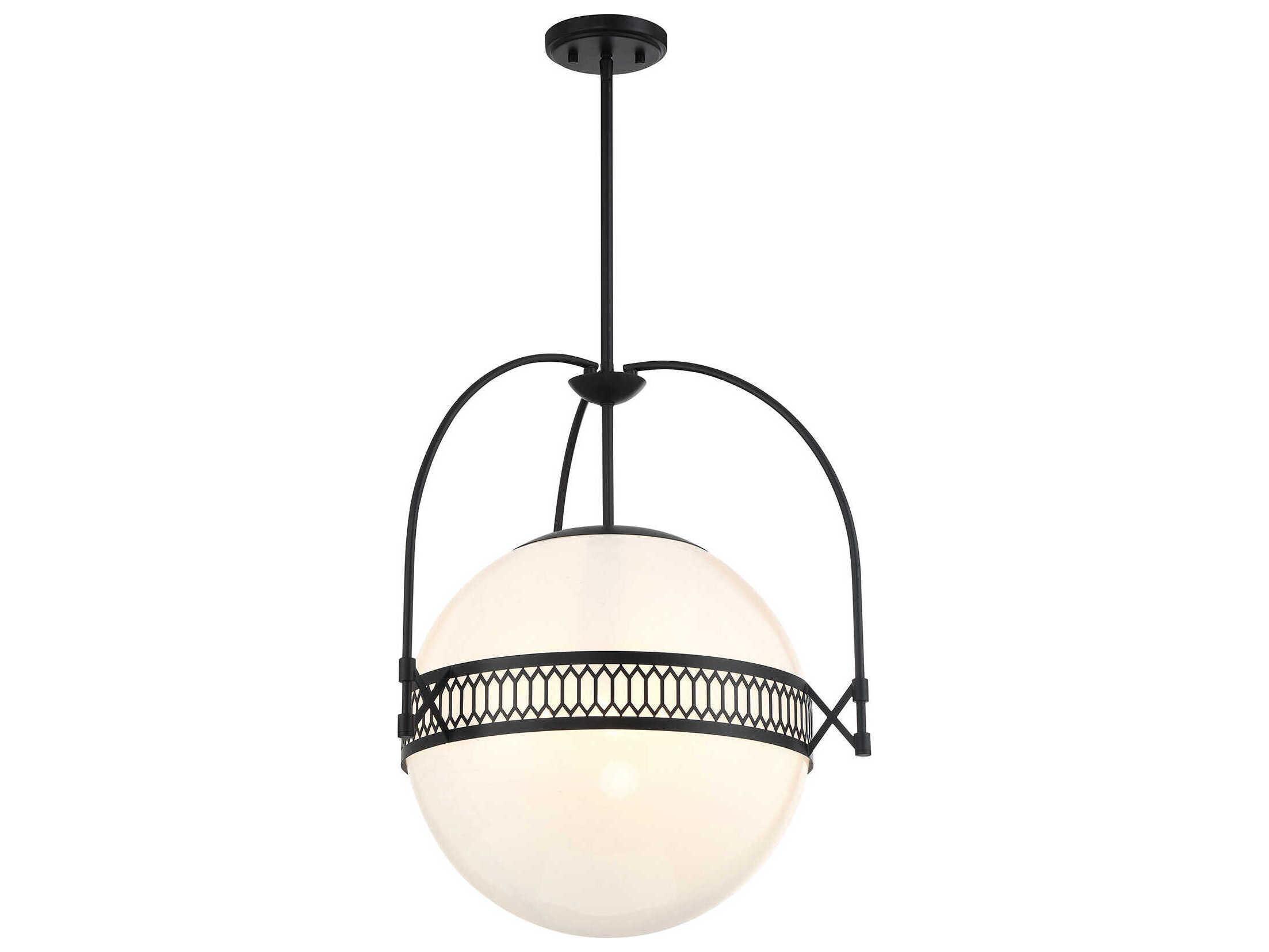 Savoy House Thornhill 3-Light Matte Black Globe Pendant