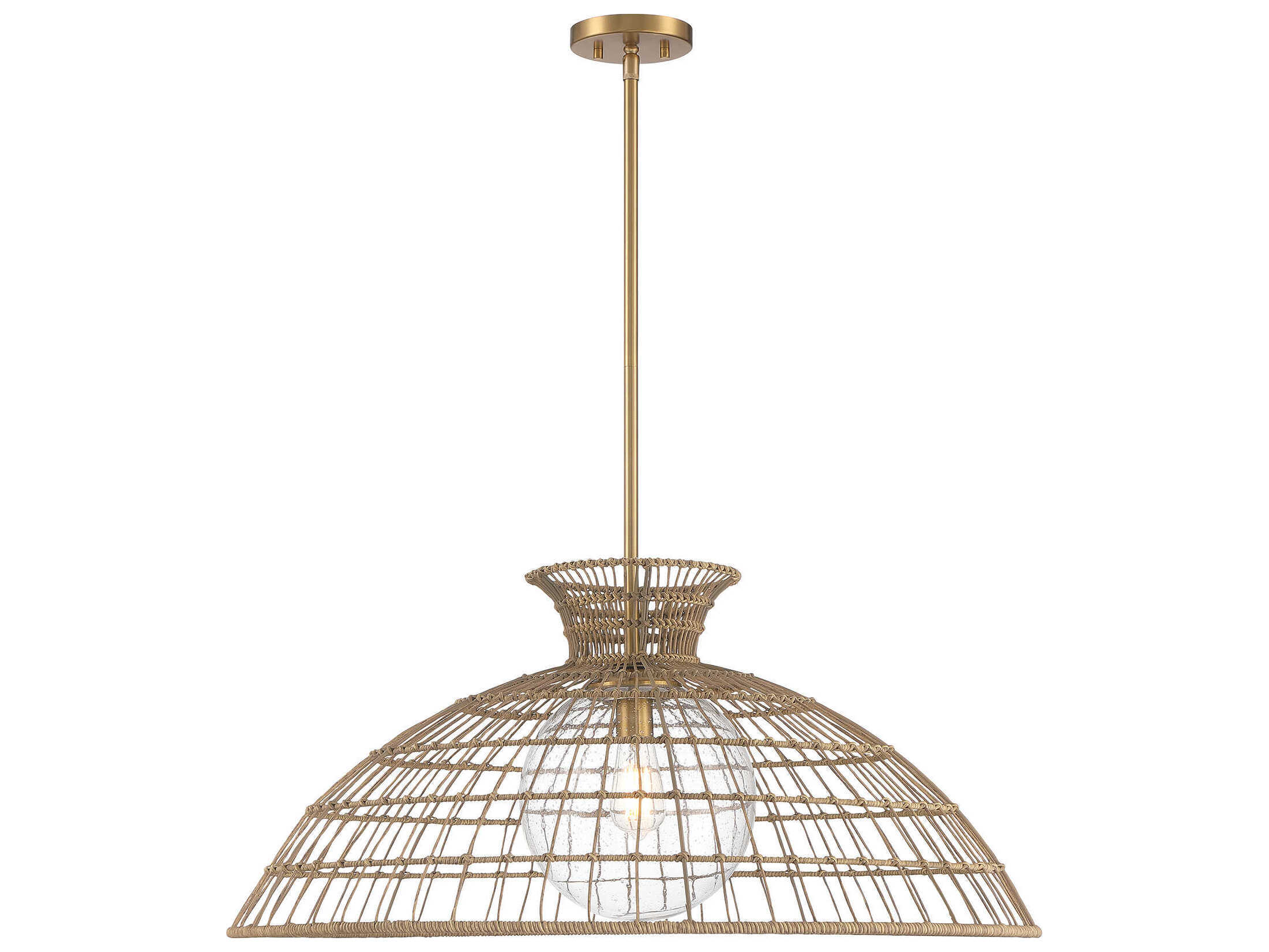 Savoy House Lanai 1-Light Warm Brass Dome Pendant