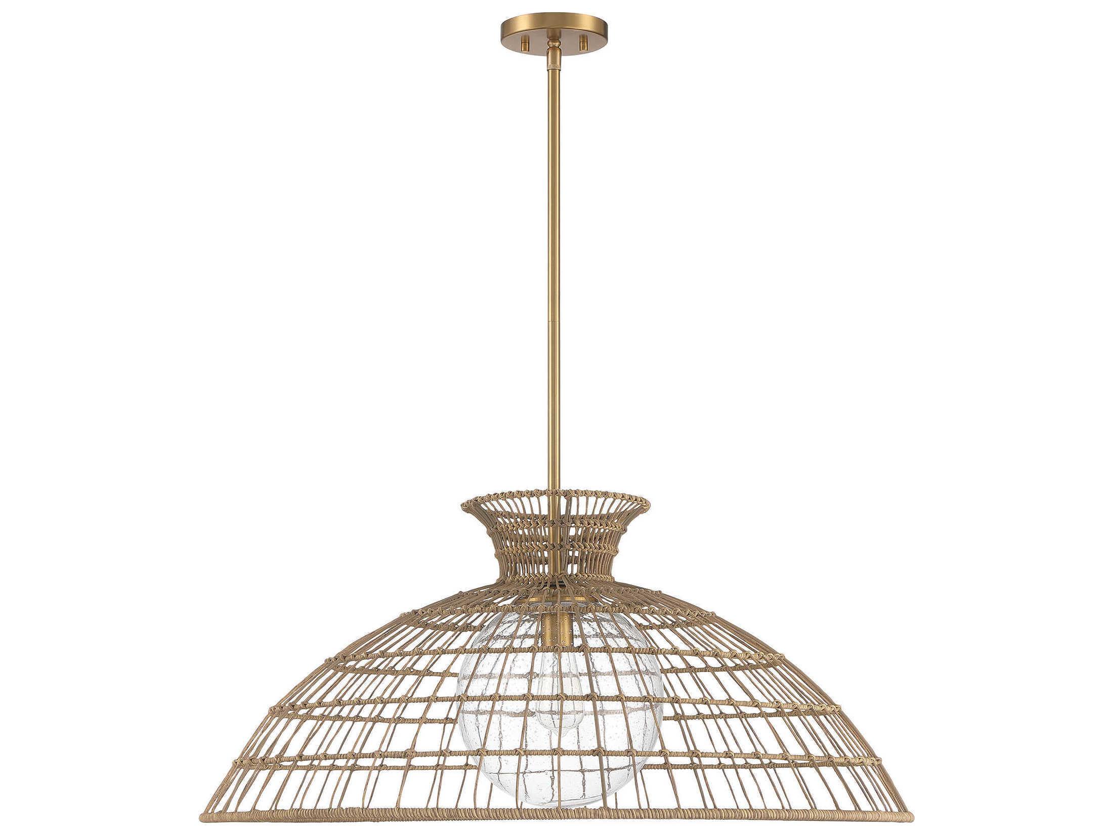 Savoy House Lanai 1-Light Warm Brass Dome Pendant