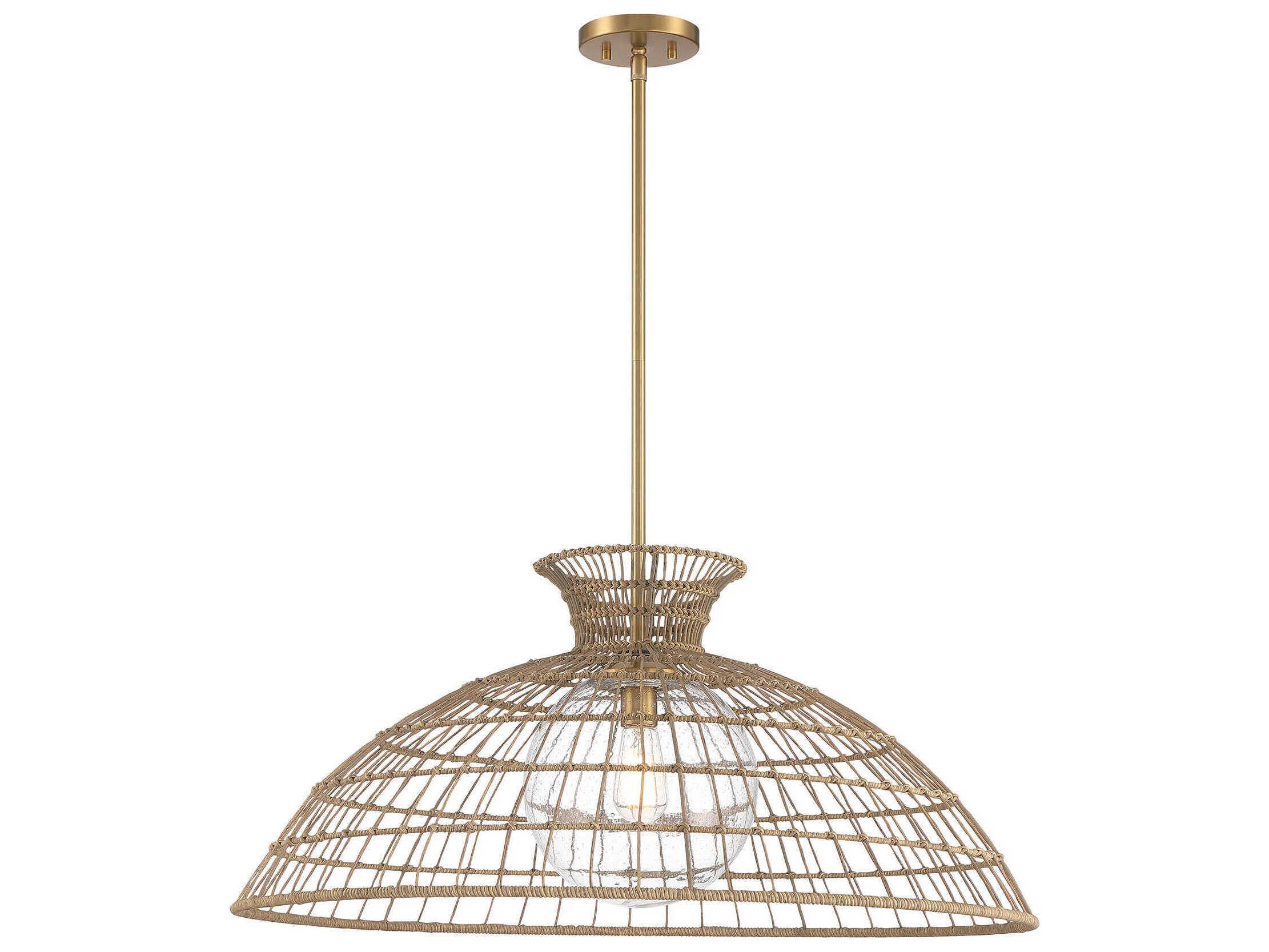 Savoy House Lanai 1-Light Warm Brass Dome Pendant