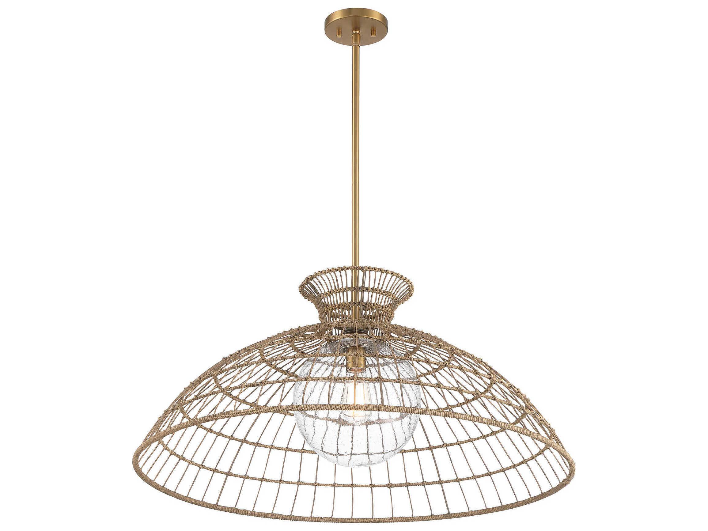 Savoy House Lanai 1-Light Warm Brass Dome Pendant