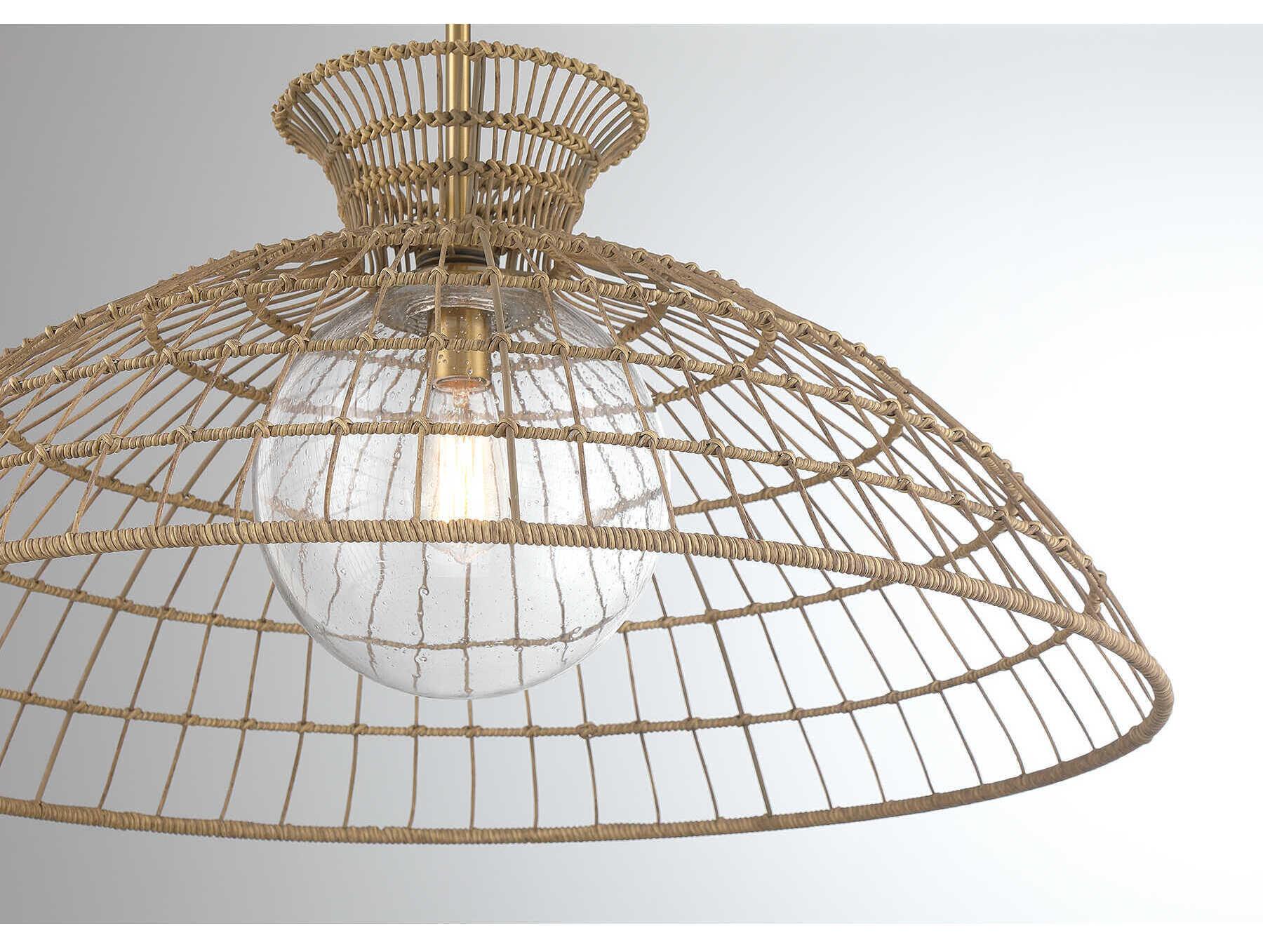 Savoy House Lanai 1-Light Warm Brass Dome Pendant