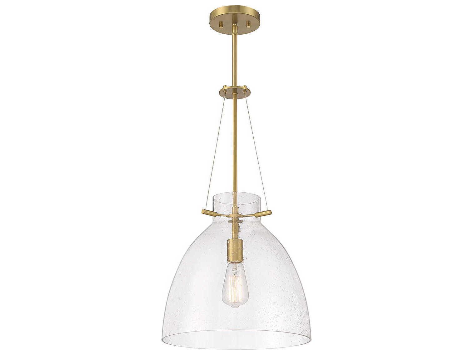 Savoy House Foster 1-Light Warm Brass Glass Dome Pendant