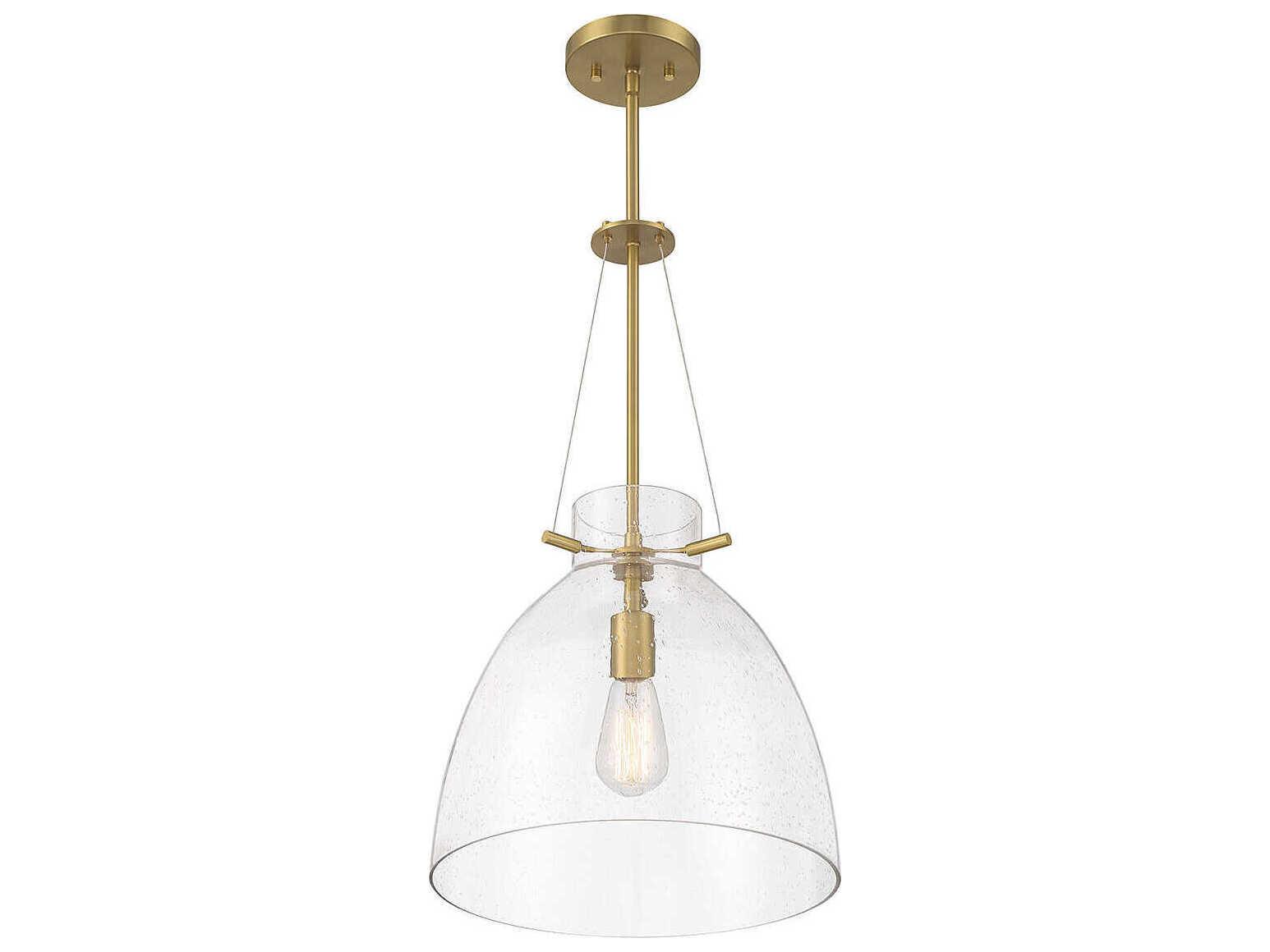 Savoy House Foster 1-Light Warm Brass Glass Dome Pendant