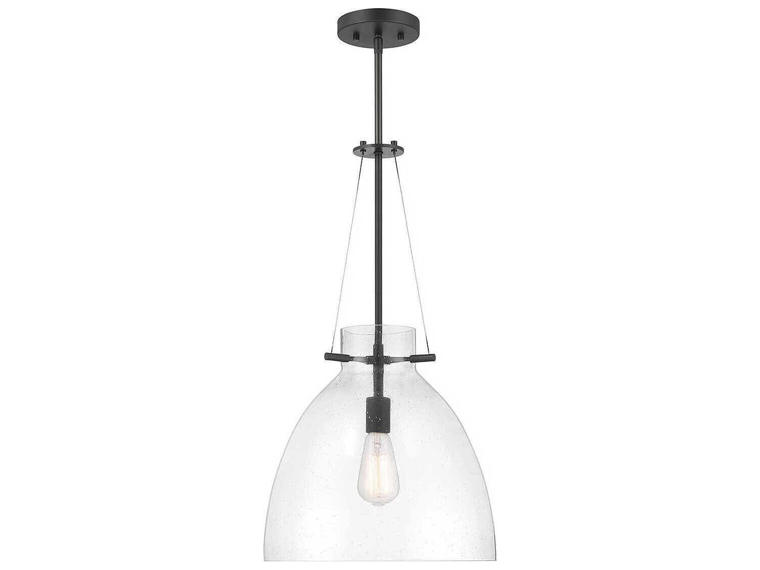 Savoy House Foster 1-Light Matte Black Glass Dome Pendant