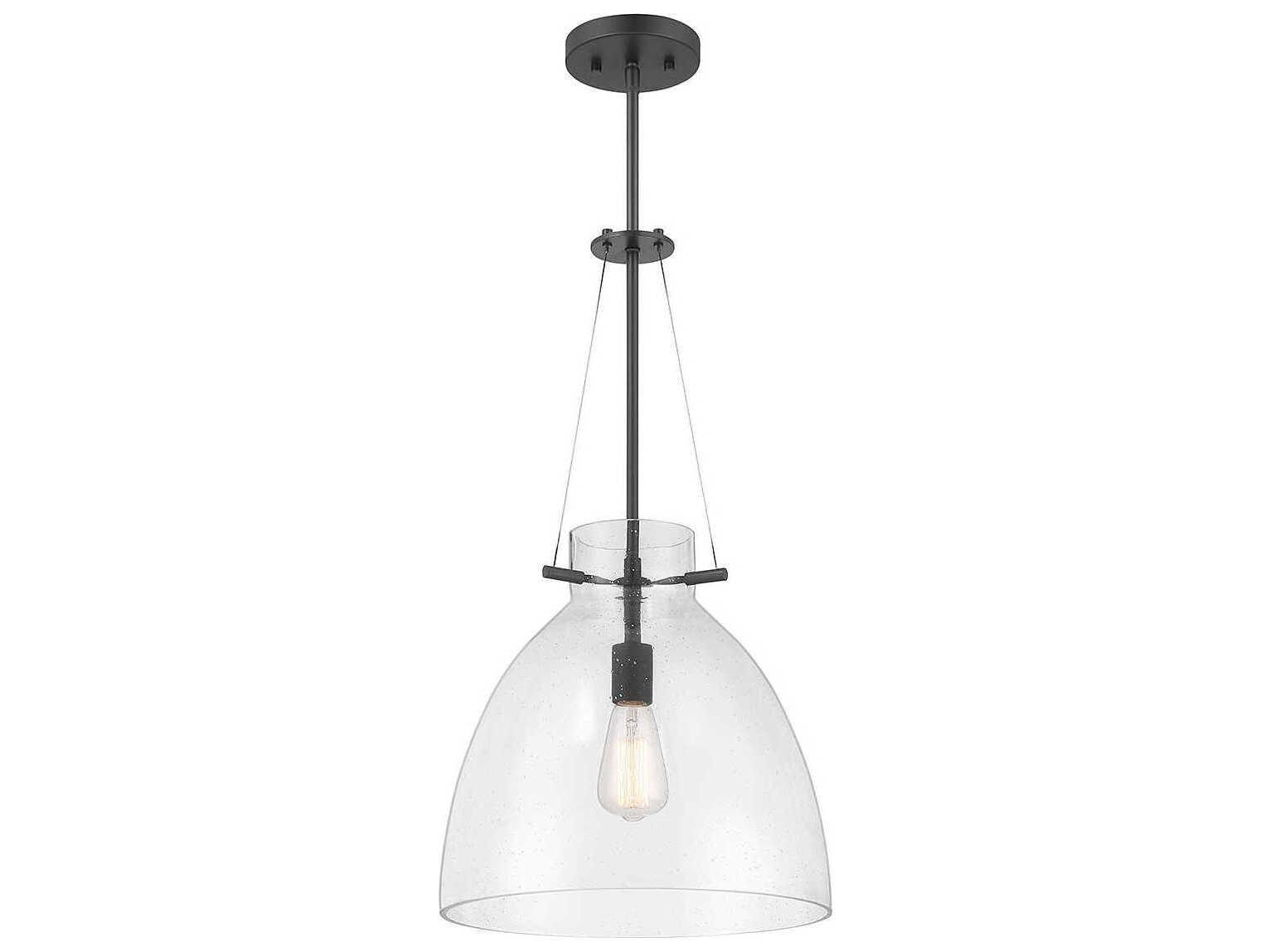 Savoy House Foster 1-Light Matte Black Glass Dome Pendant