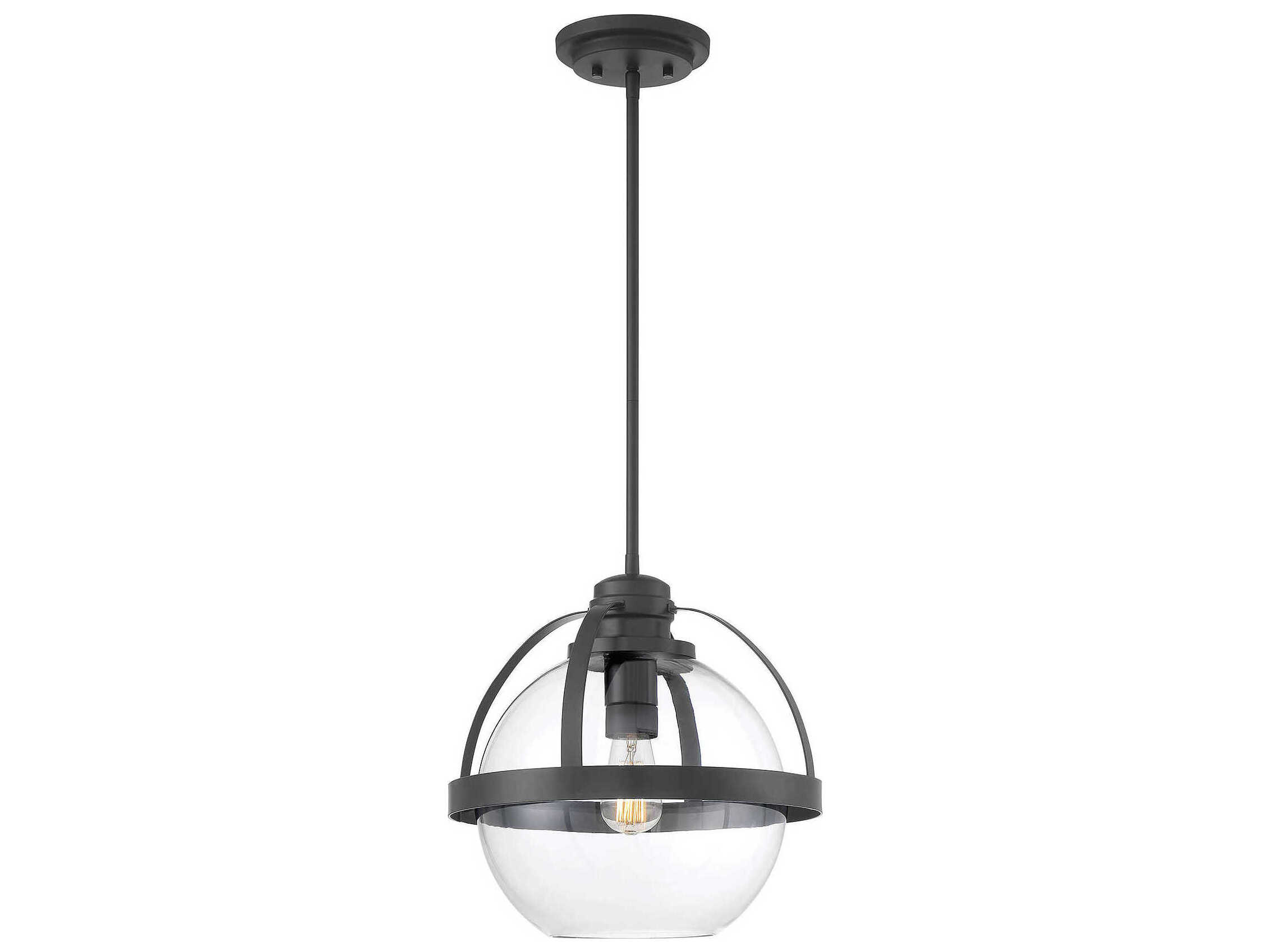 Savoy House Pendleton 1-Light Matte Black Glass Globe Pendant