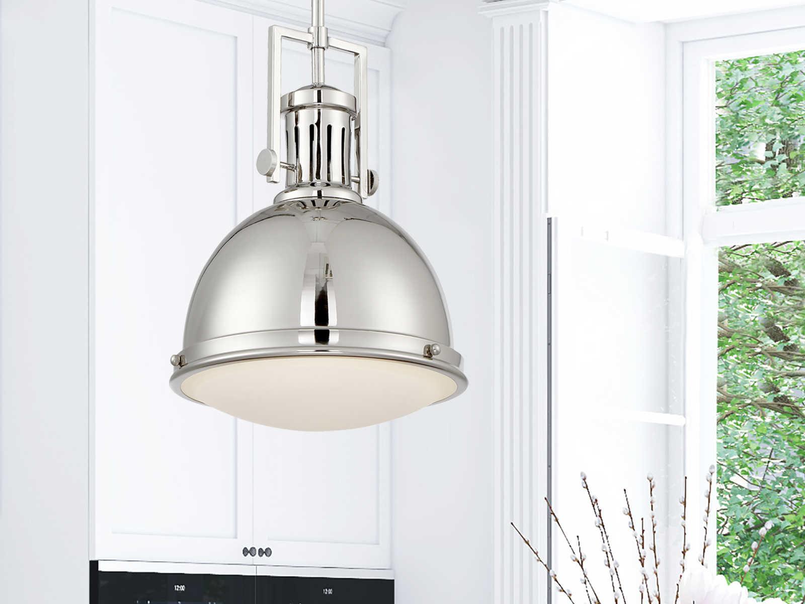 Savoy House Chival 1-Light Polished Nickel Glass Pendant