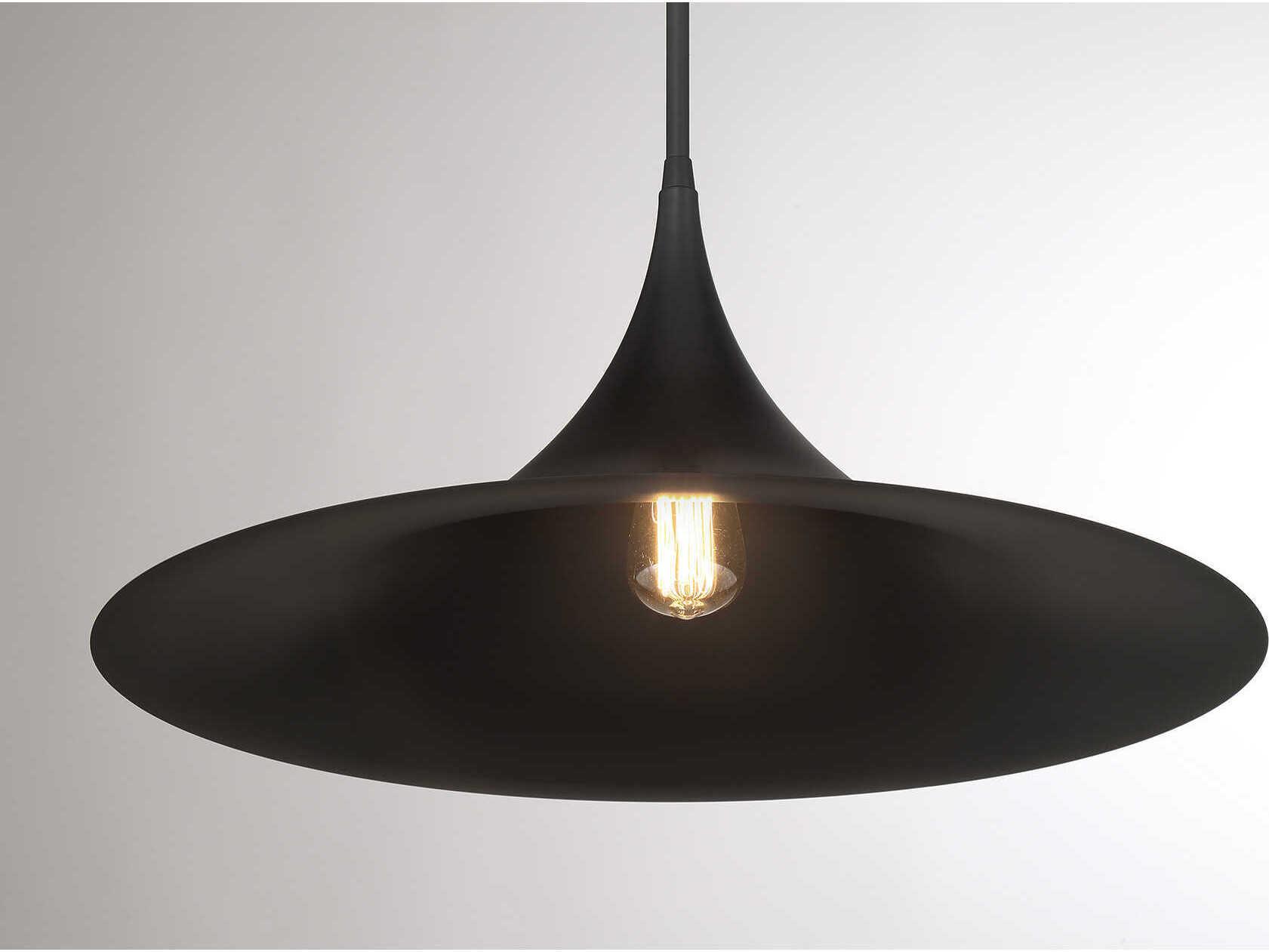 Savoy House Bowdin 1-Light Matte Black Pendant