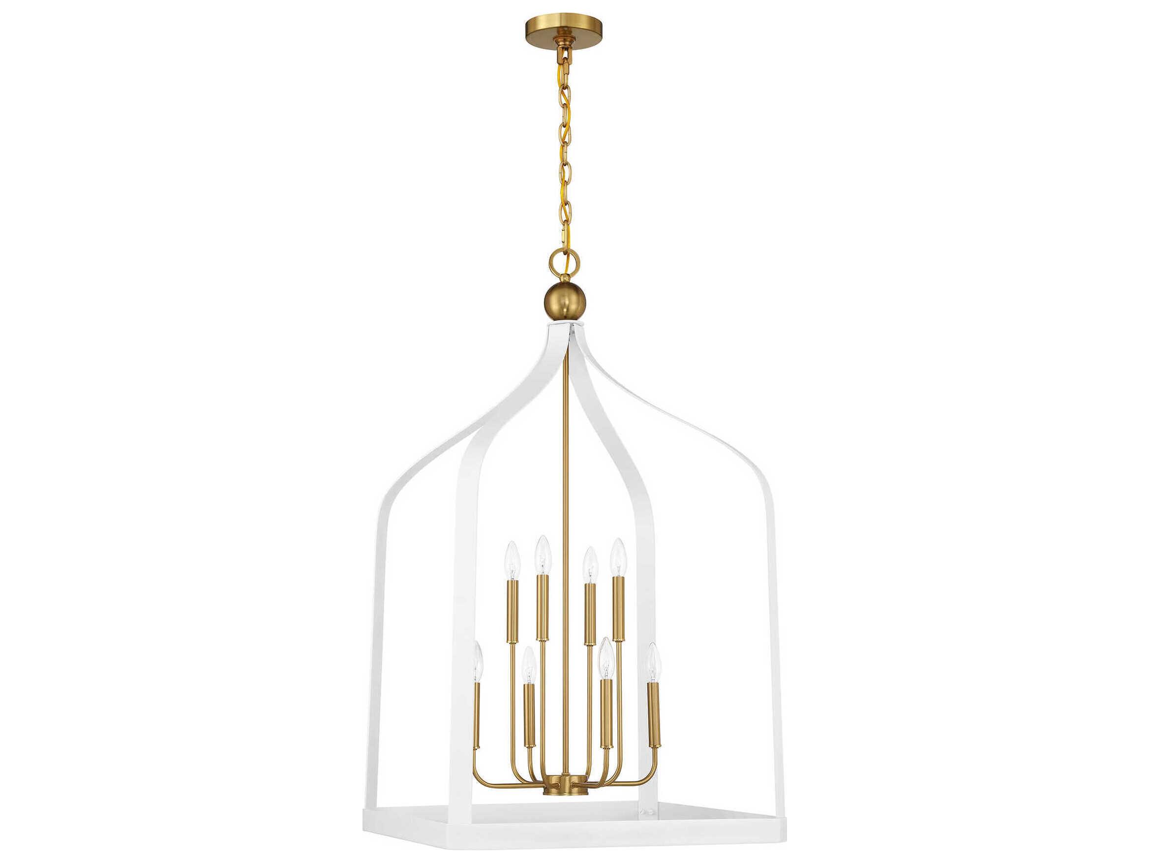 Savoy House Sheffield 8-Light White Warm Brass Pendant
