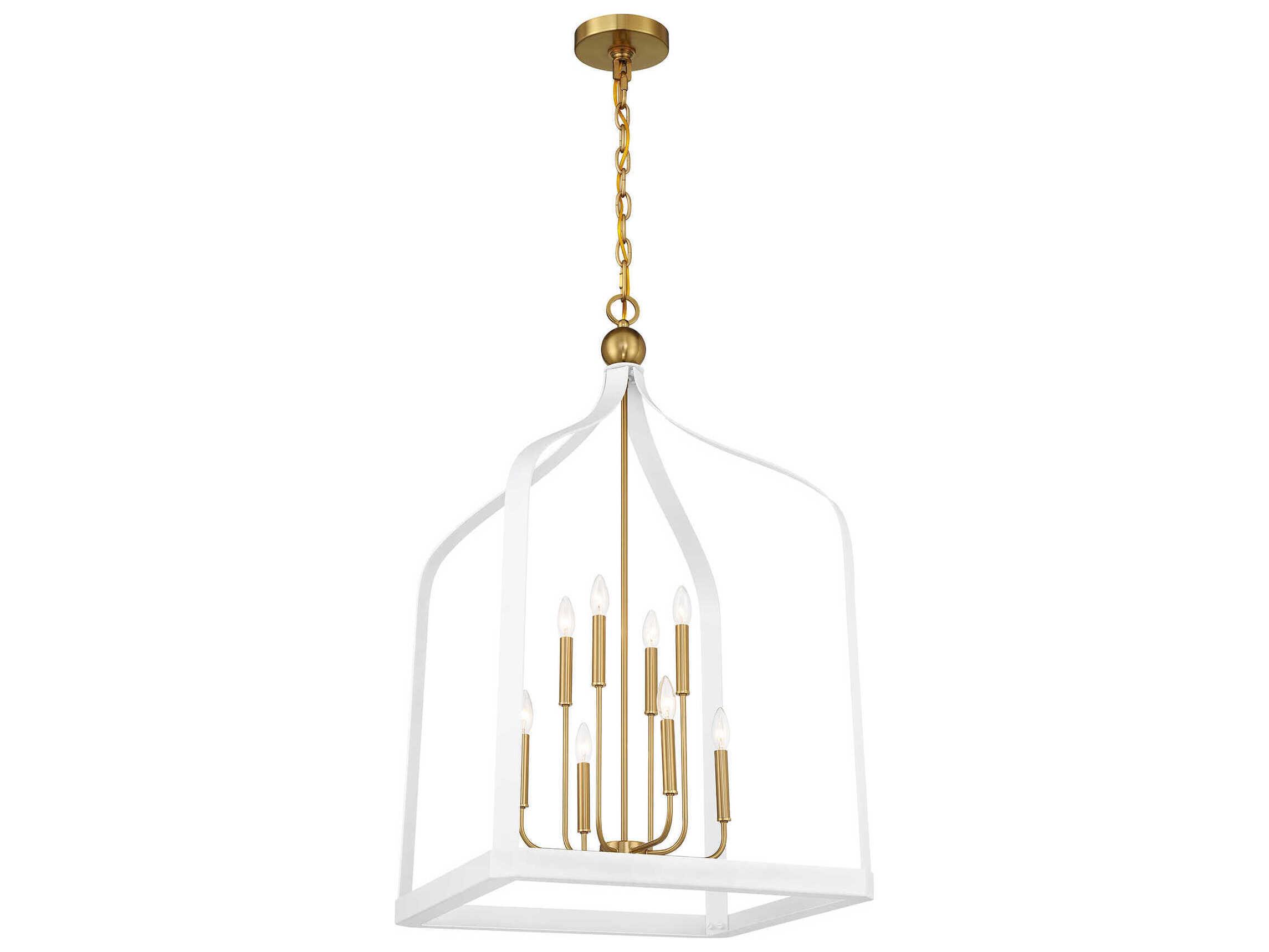 Savoy House Sheffield 8-Light White Warm Brass Pendant