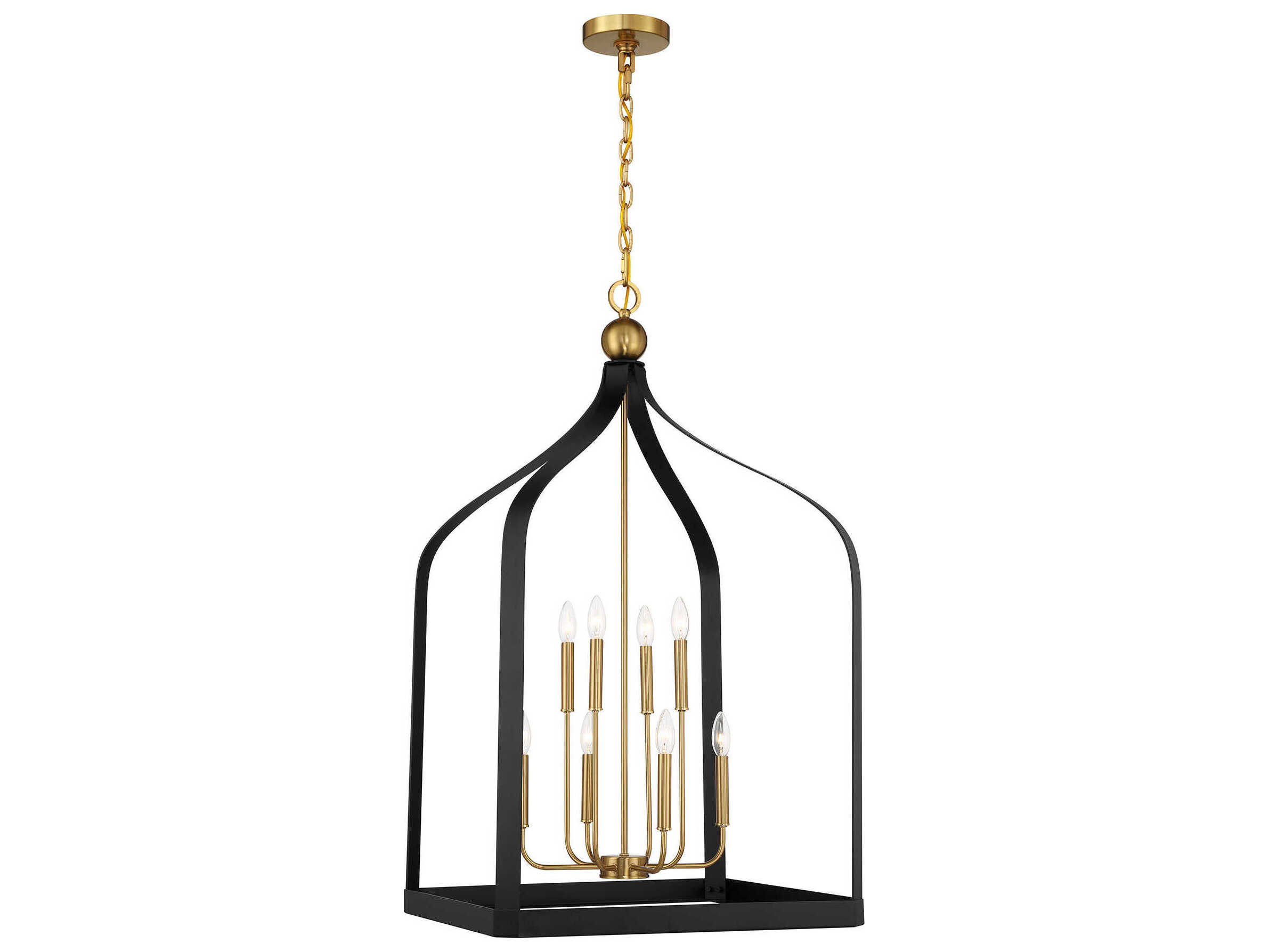 Savoy House Sheffield 8-Light Matte Black Warm Brass Pendant