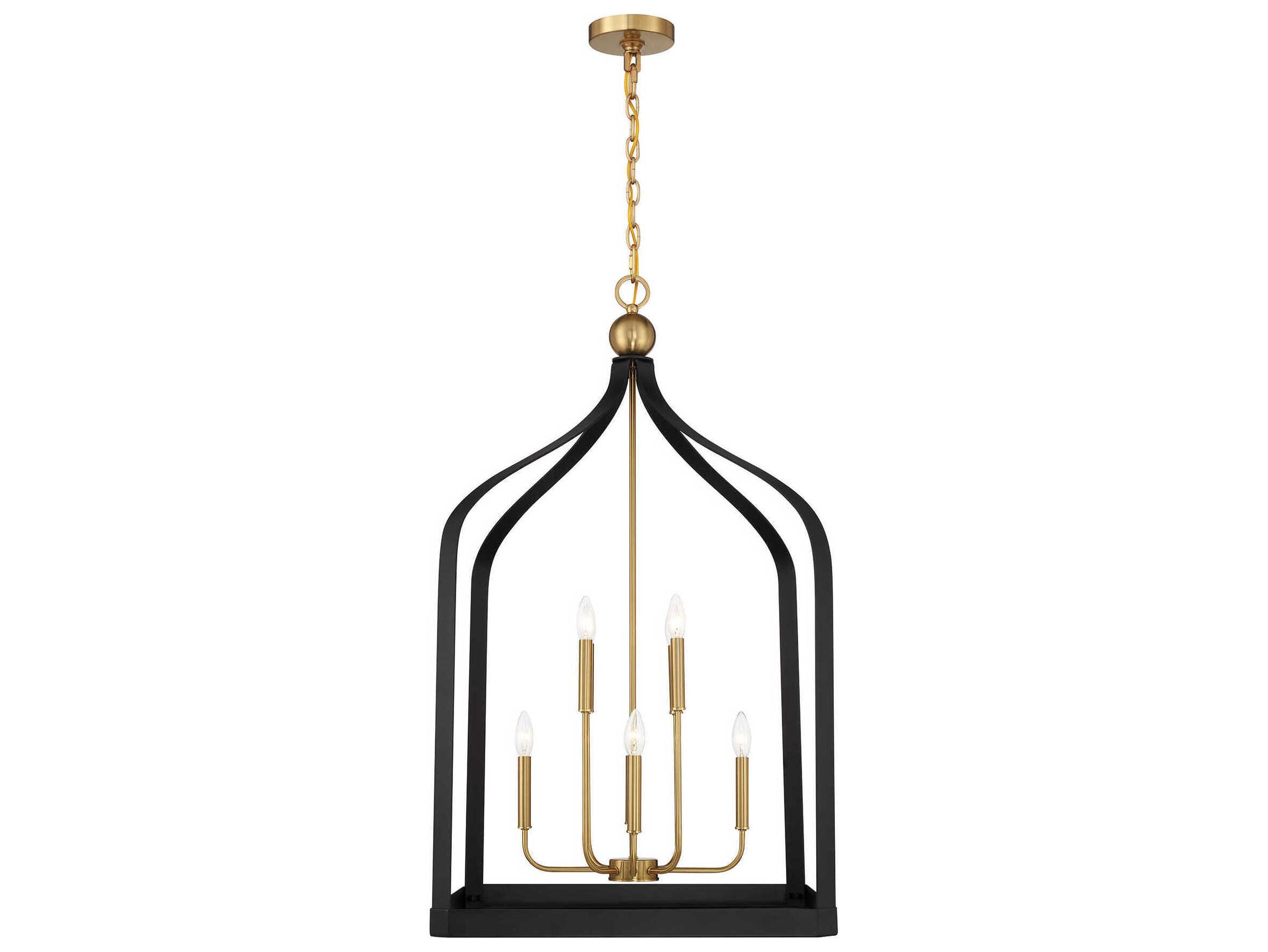 Savoy House Sheffield 8-Light Matte Black Warm Brass Pendant