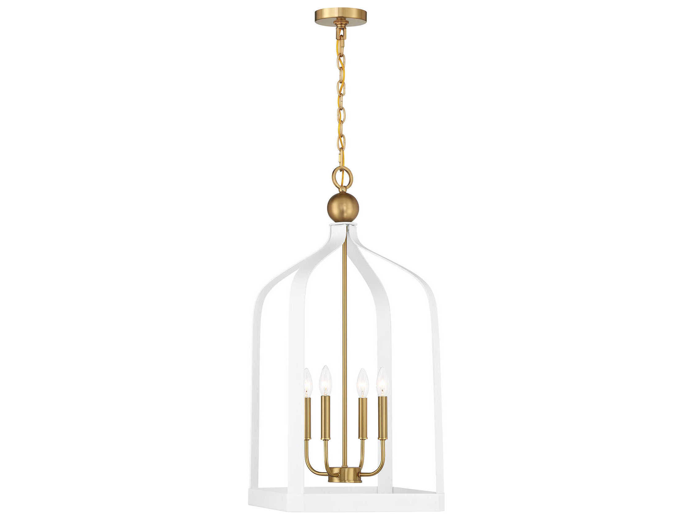 Savoy House Sheffield 4-Light White Warm Brass Pendant