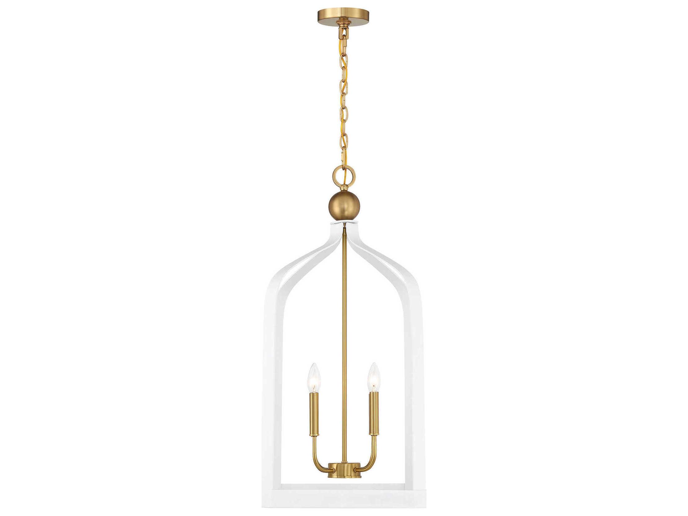 Savoy House Sheffield 4-Light White Warm Brass Pendant