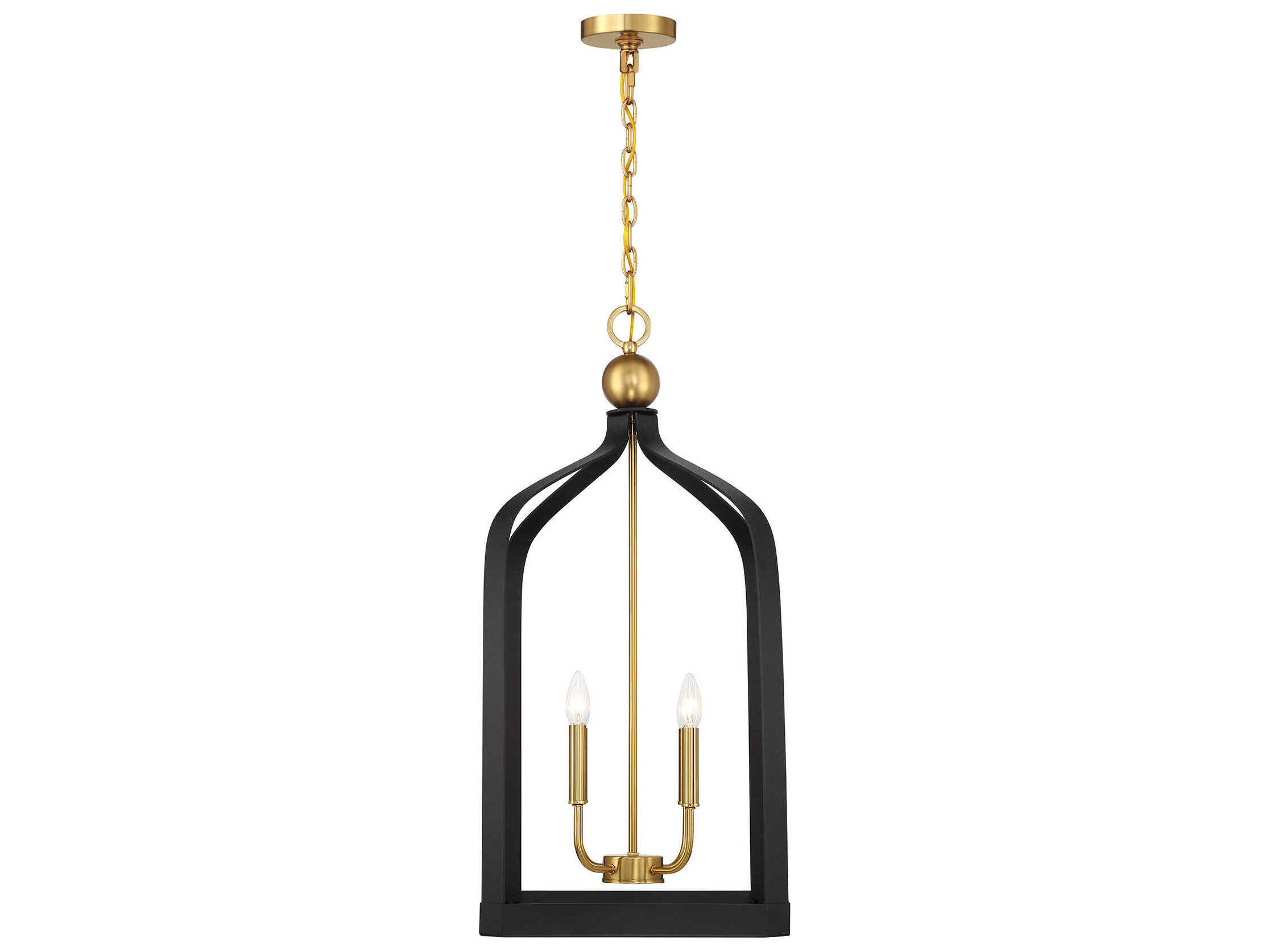 Savoy House Sheffield 4-Light Matte Black Warm Brass Pendant