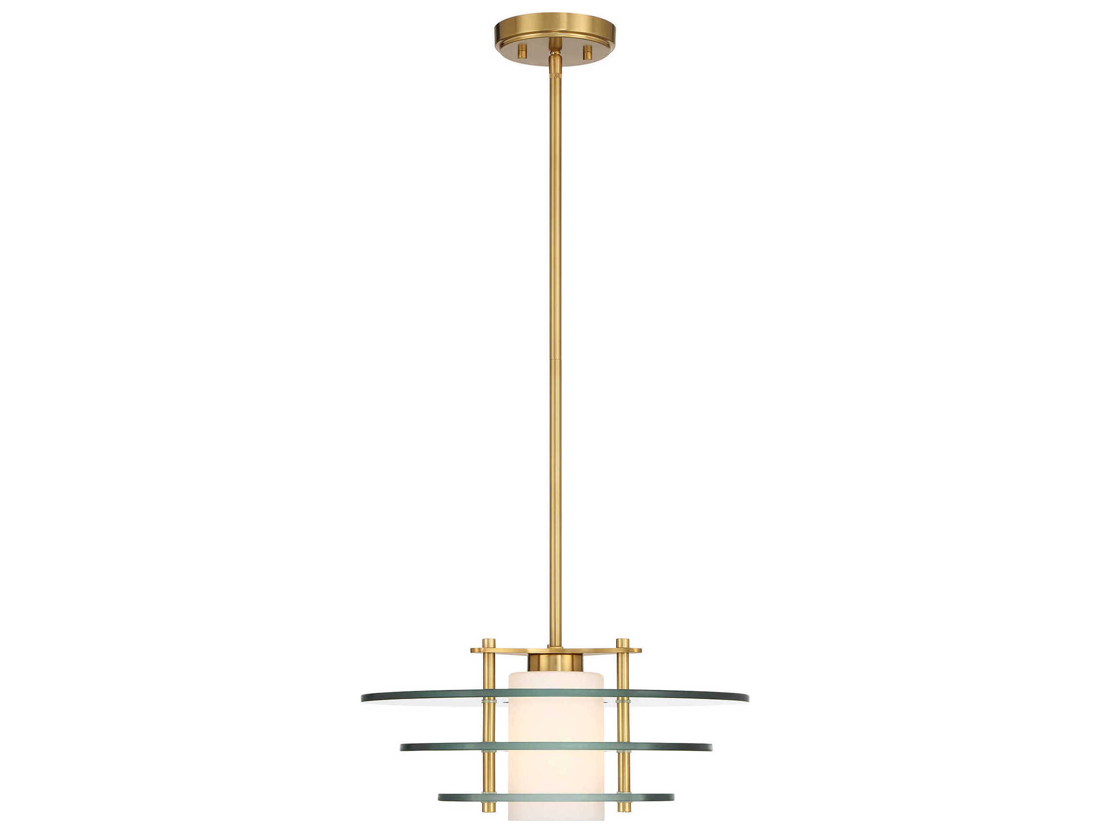 Savoy House Newell 1-Light Warm Brass Geometric Pendant