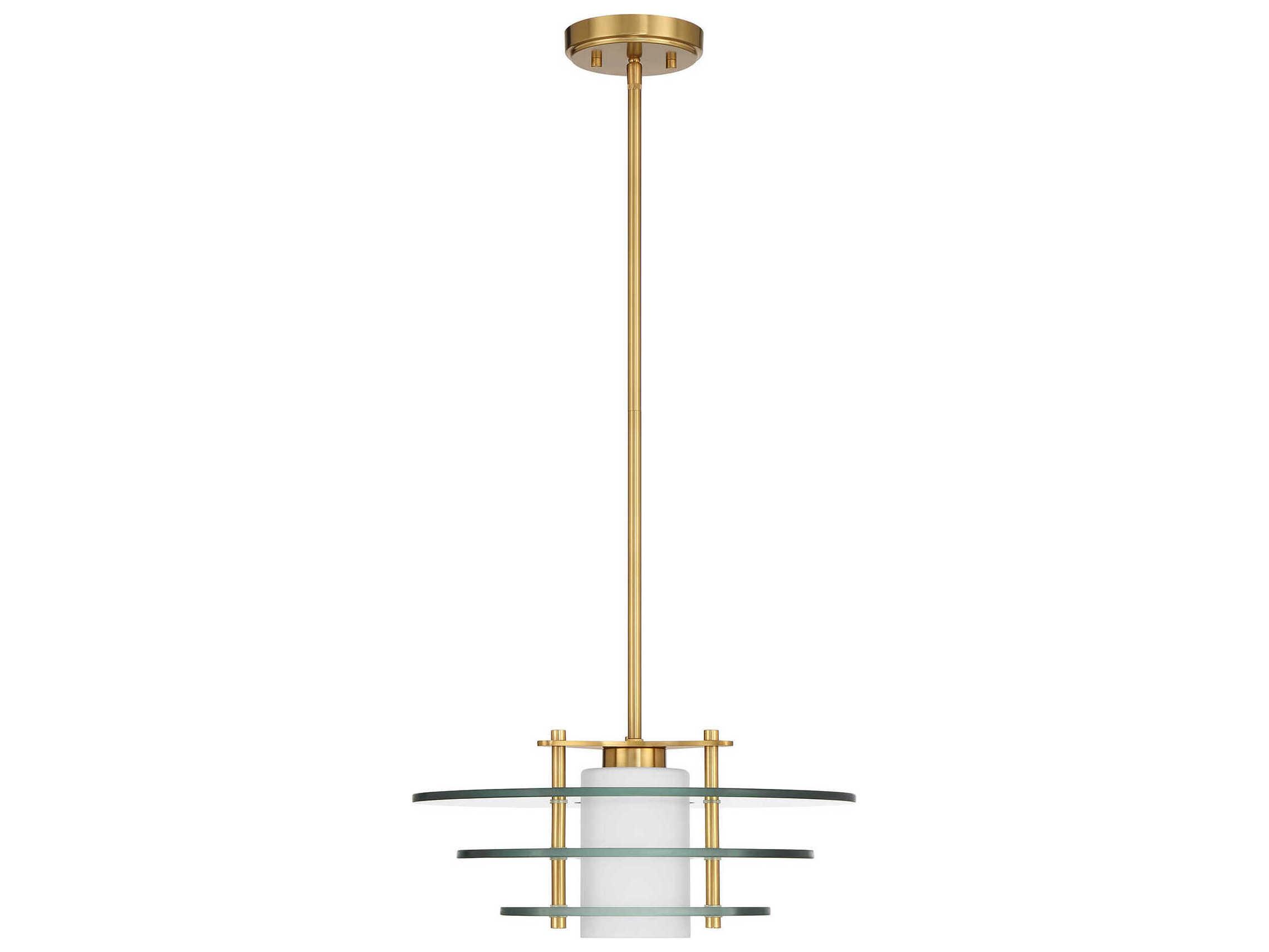 Savoy House Newell 1-Light Warm Brass Geometric Pendant