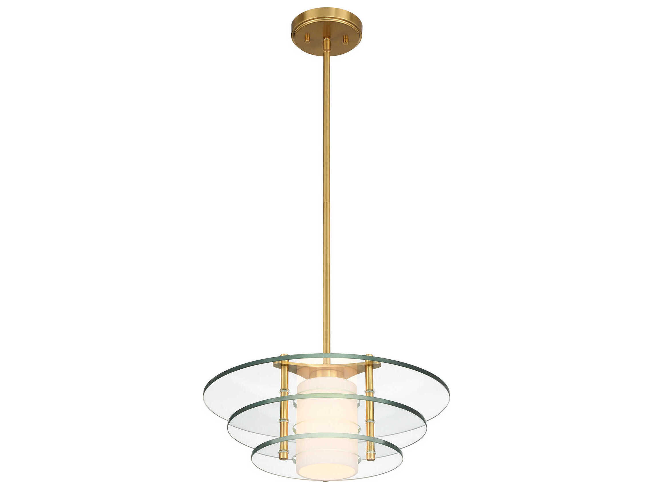 Savoy House Newell 1-Light Warm Brass Geometric Pendant