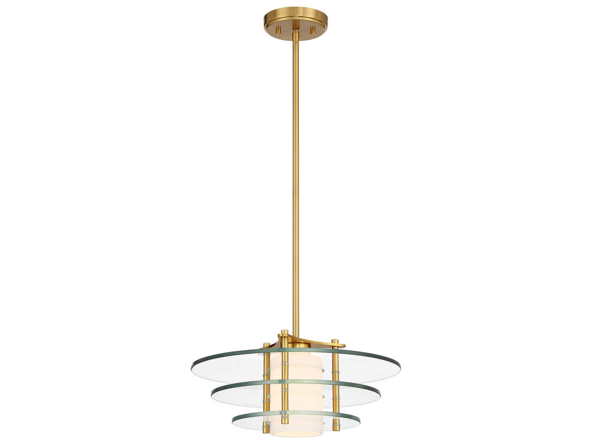 Savoy House Newell 1-Light Warm Brass Geometric Pendant